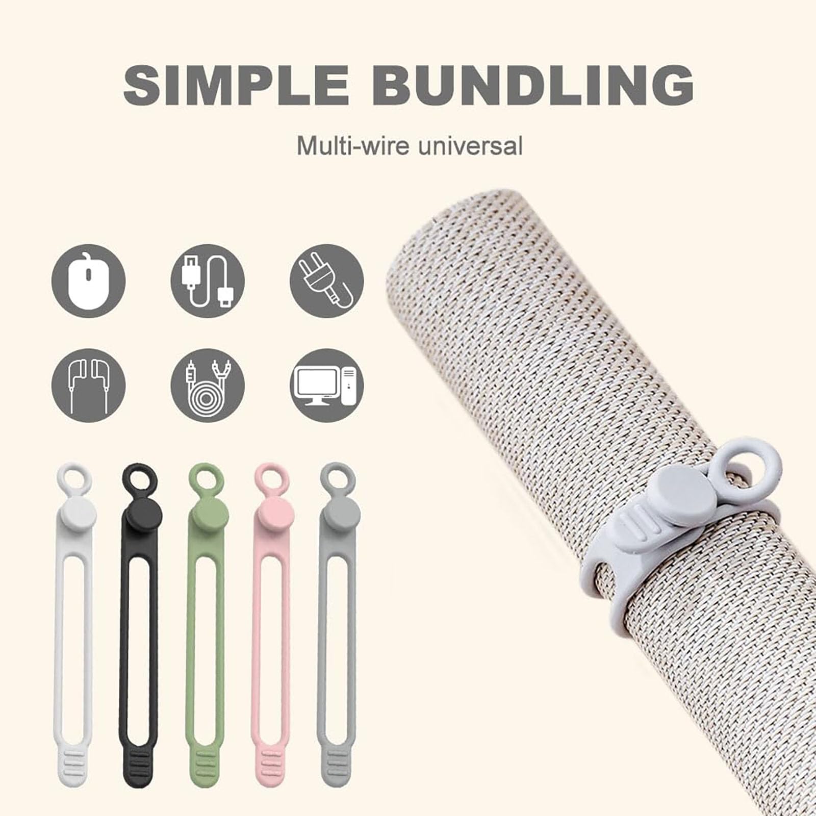 PUSKIU Data Cable Organizer, 2026 Upgrade Silicone Headphone Organizer - View 5