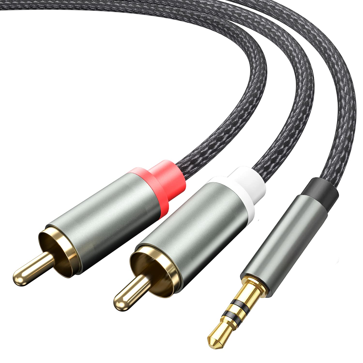 Froggen 3.5mm to RCA Cable - 3.3FT 2 in 1 Aux Audio Adapter with by Froggen - Angle View 3