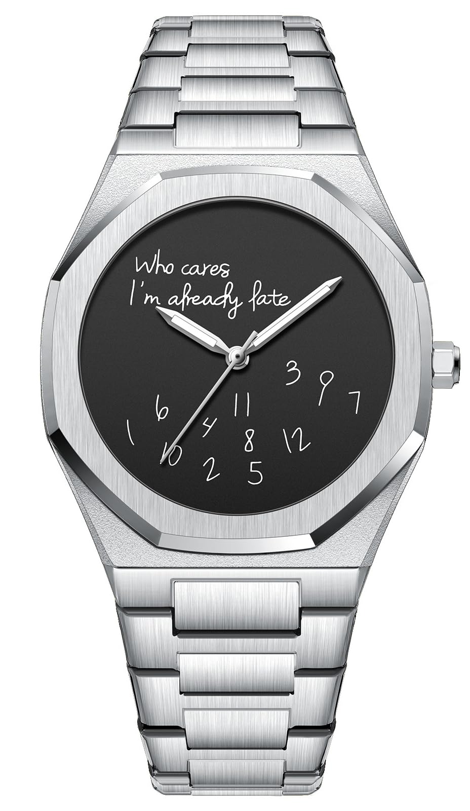 FANMIS Men’s Analog Stainless Steel Funny Dial Watch Octagon - Product Imagery