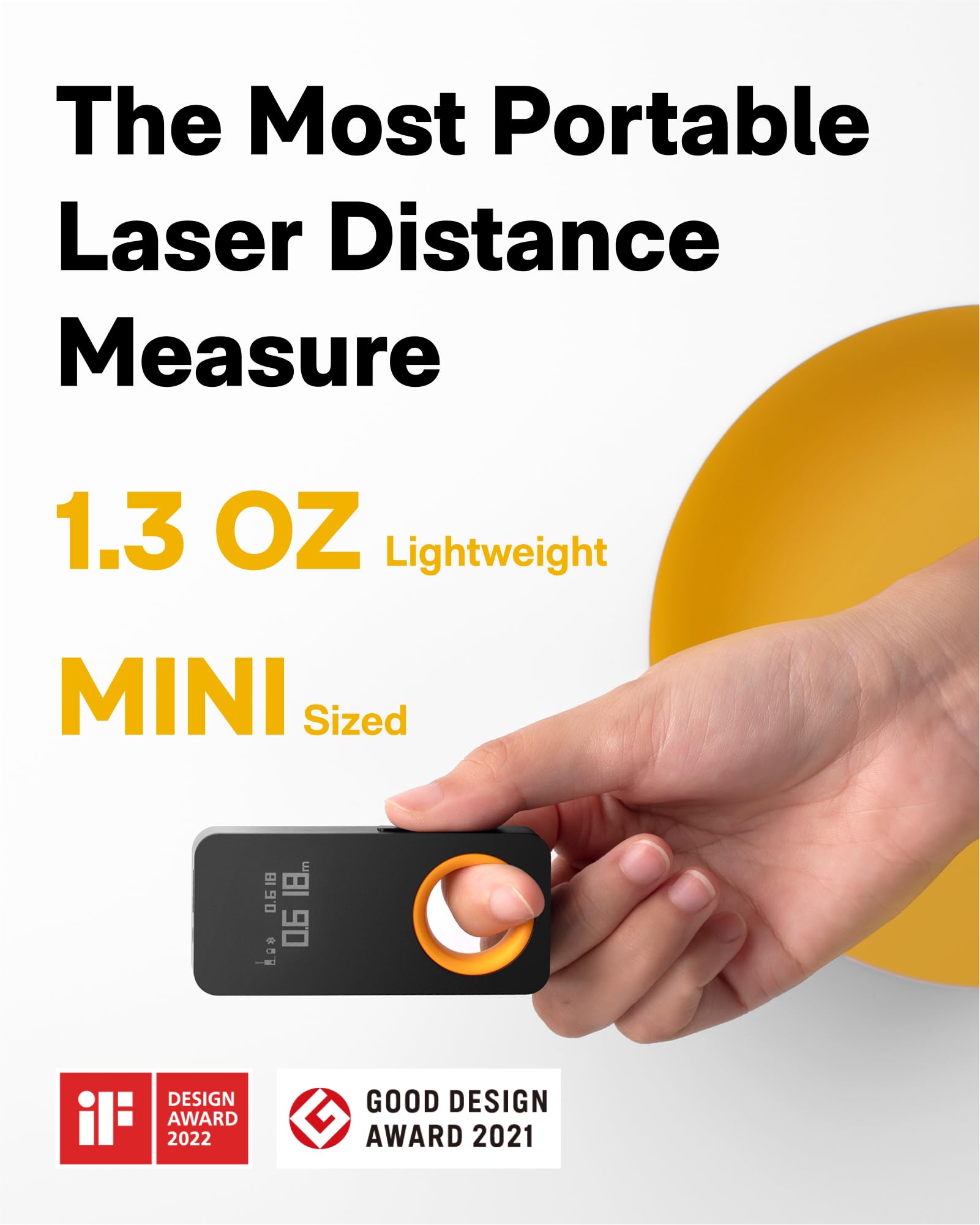 HOTO Pocket-Size Laser Measuring Tool, EDC Gadget Birthday Gift f by HOTO - Angle View 9