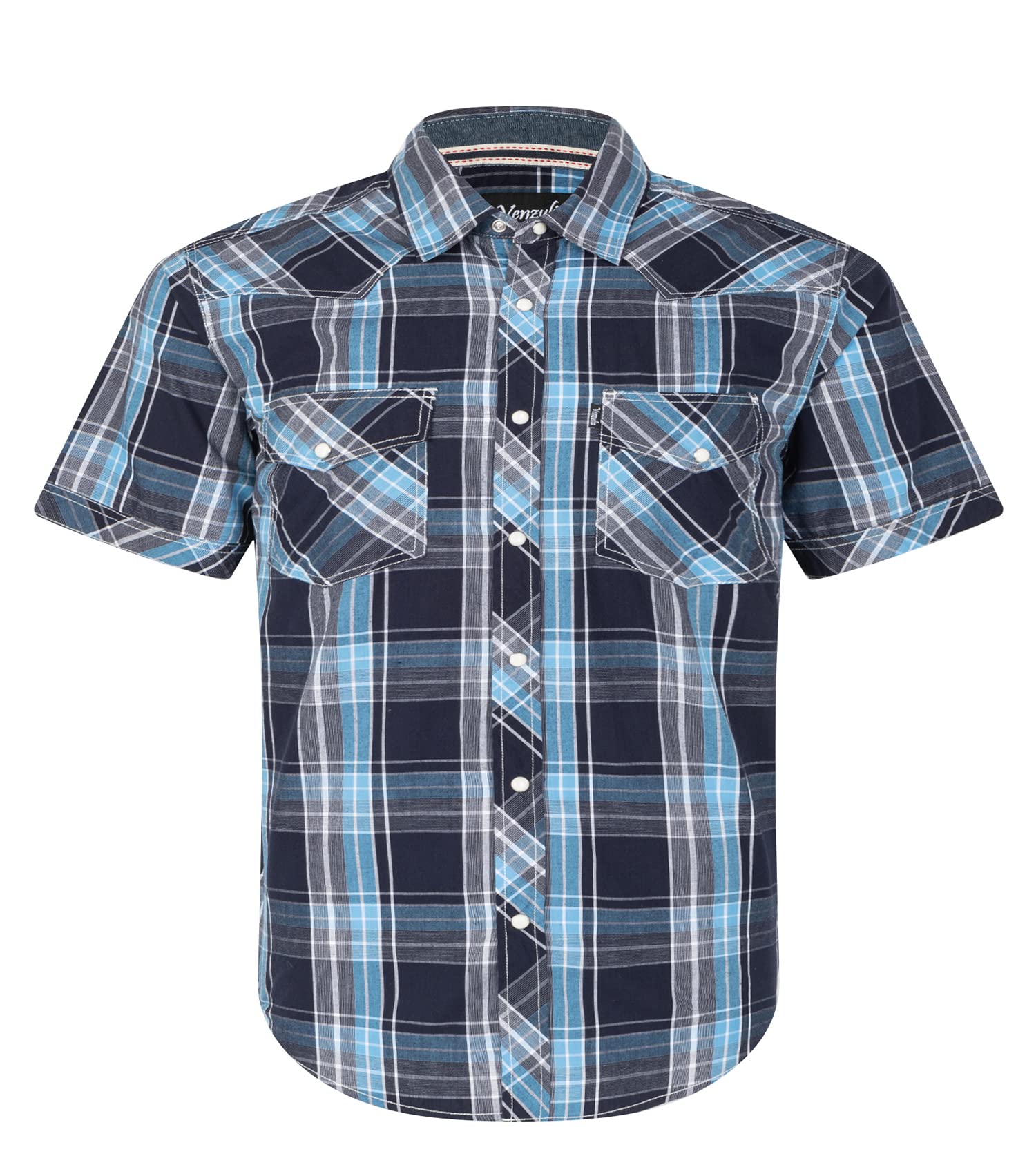 VENZULIA Men's Western Snap Casual Shirt Two Pocket Short Sleeve Shirt - VENZULIA Official Product View 10