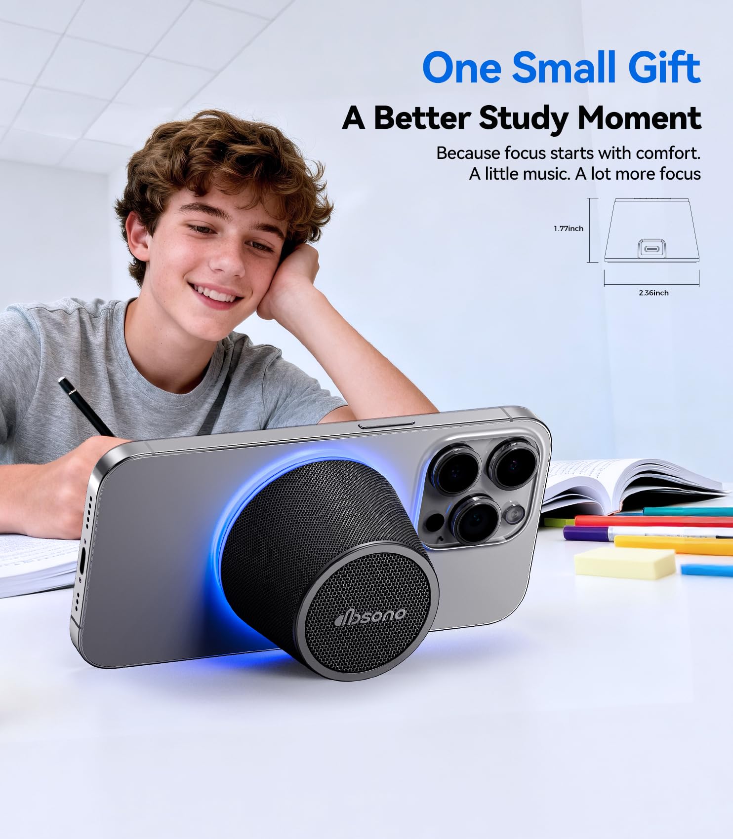 dbsono Small Portable Bluetooth Speaker Birthday Gifts Magnetic Phone - View 3