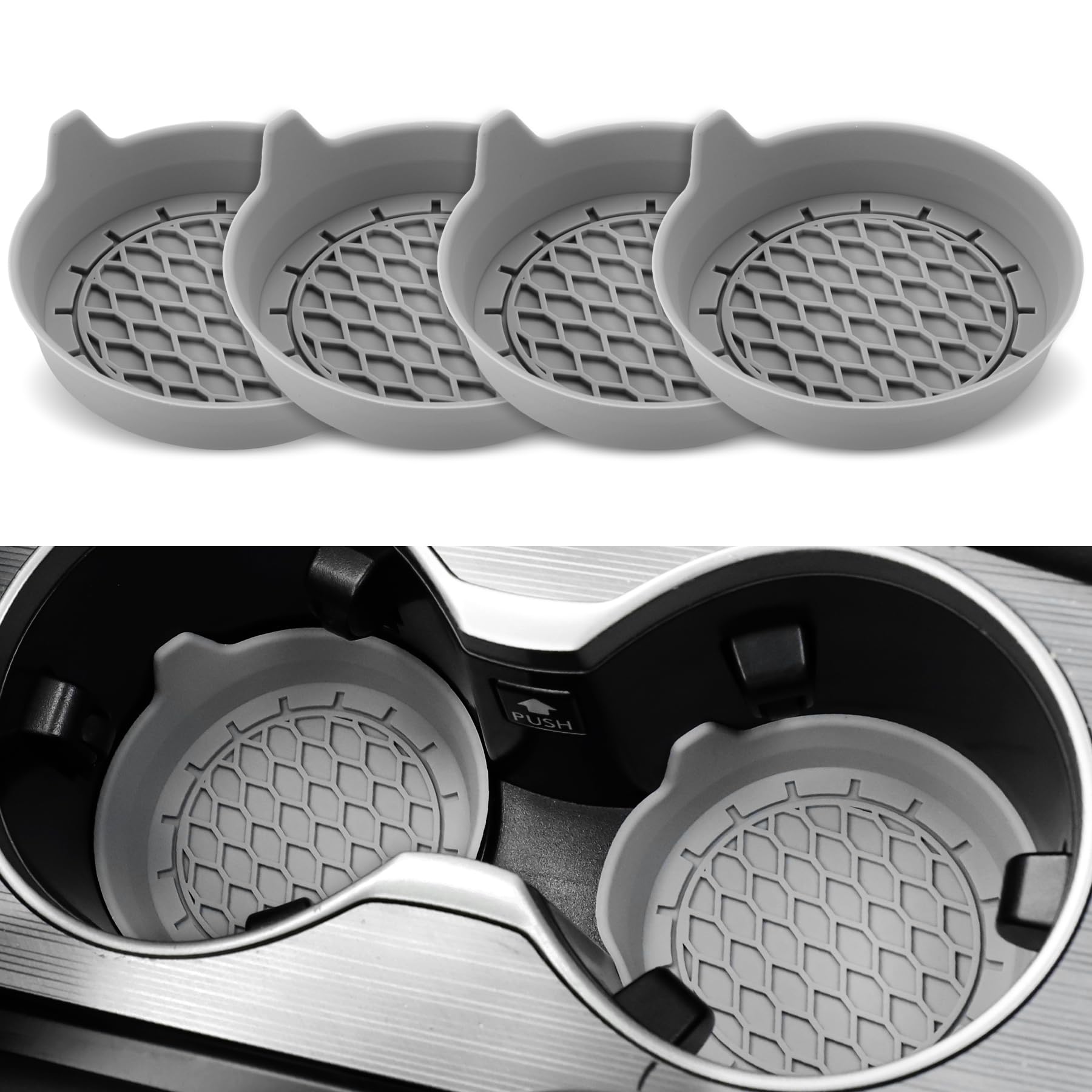 SINGARO Car Cup Holder Coaster, Silicone Cup Holder Insert, Unive by SINGARO - Angle View 7