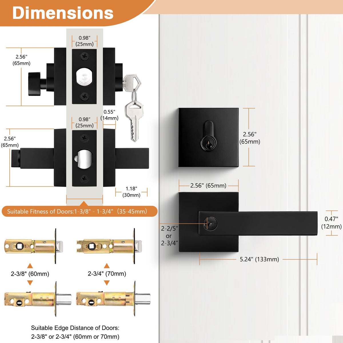 Probrico Square Entry Levers and Single Cylinder Deadbolts - Probrico Official Imagery - 7