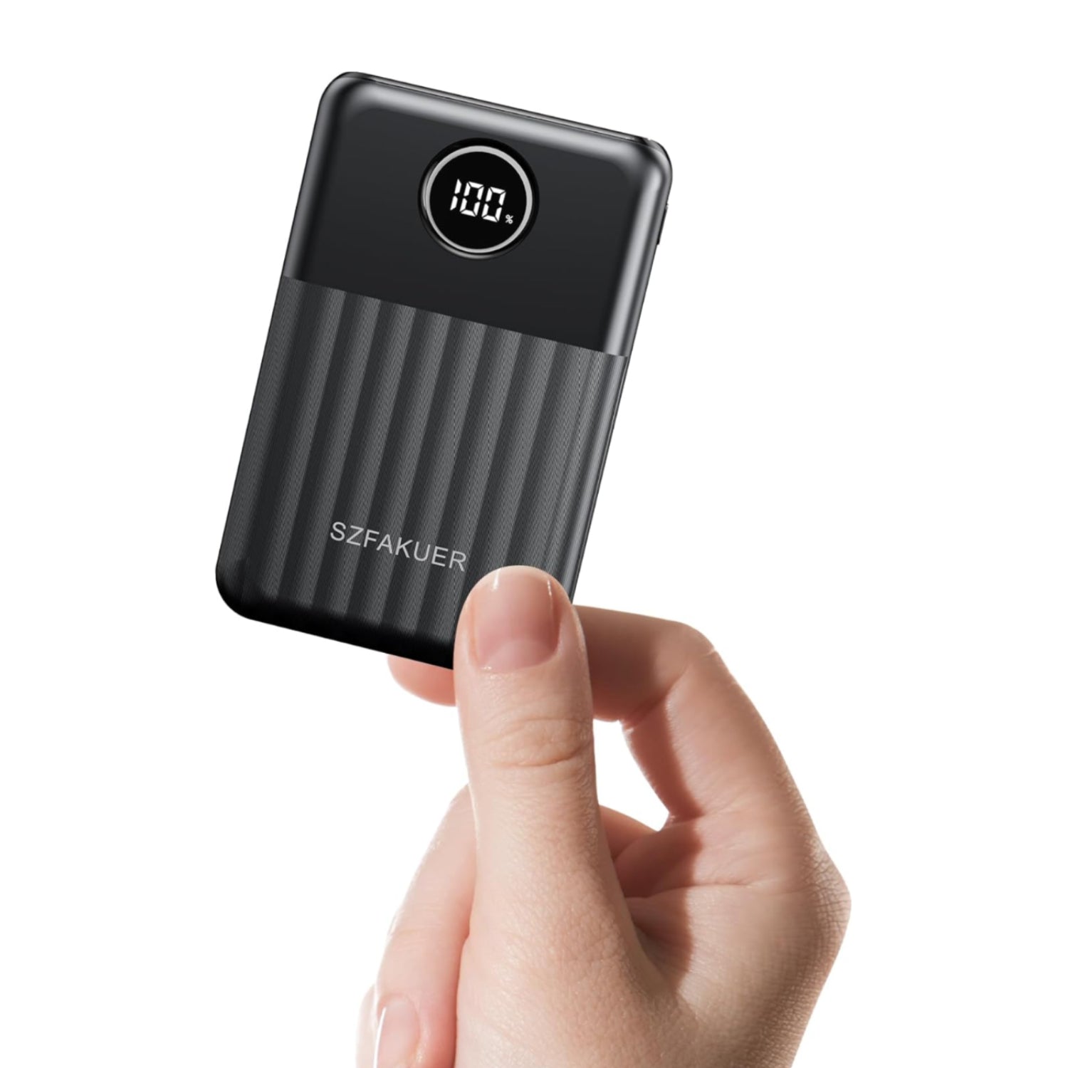 Szfakuer portable slim 10000mAh power bank with USB-C input/output and fast charging for on-the-go device power.