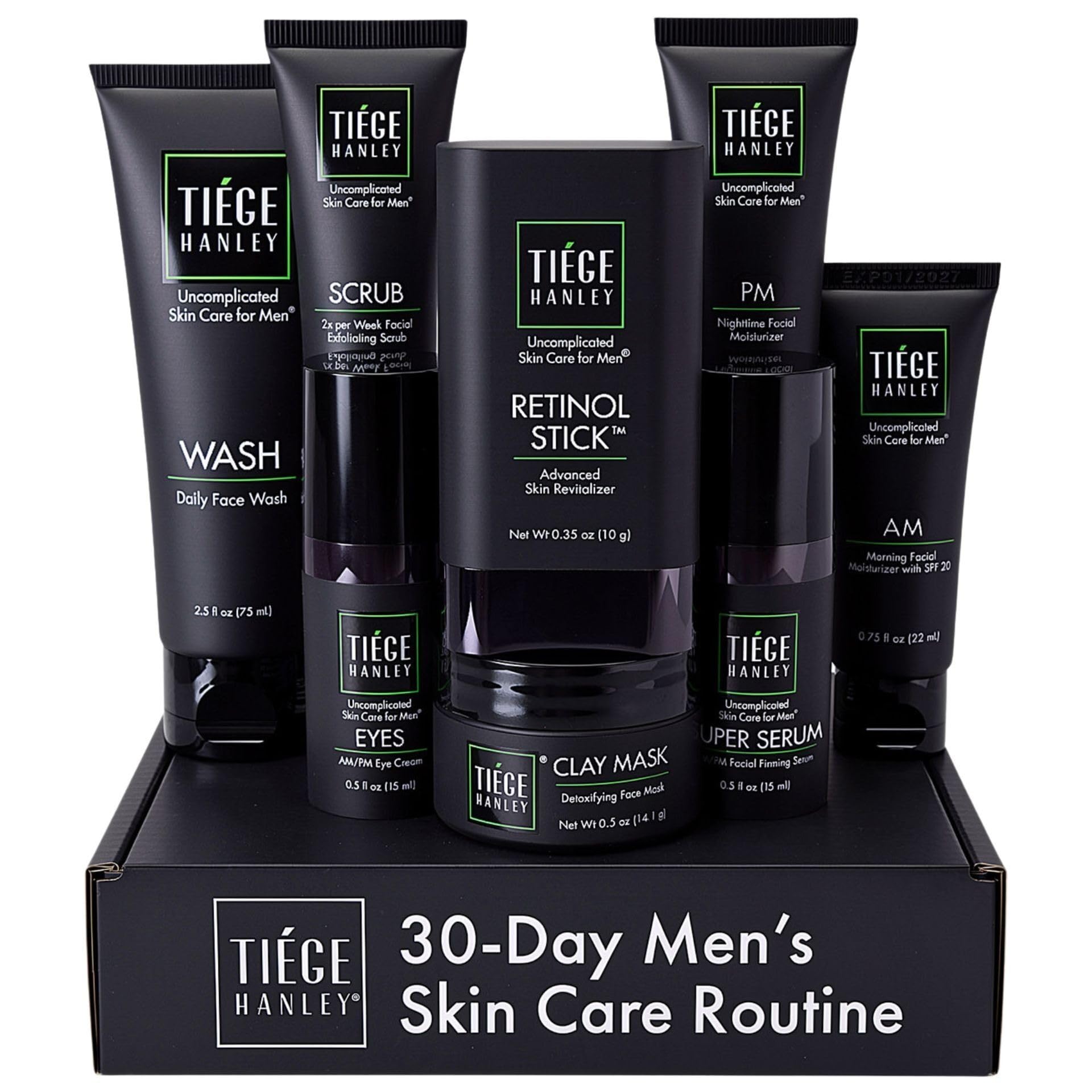 Tiege Hanley Essential Men's Skin Care Set, 30-Day, 4 Piece - Tiege Hanley