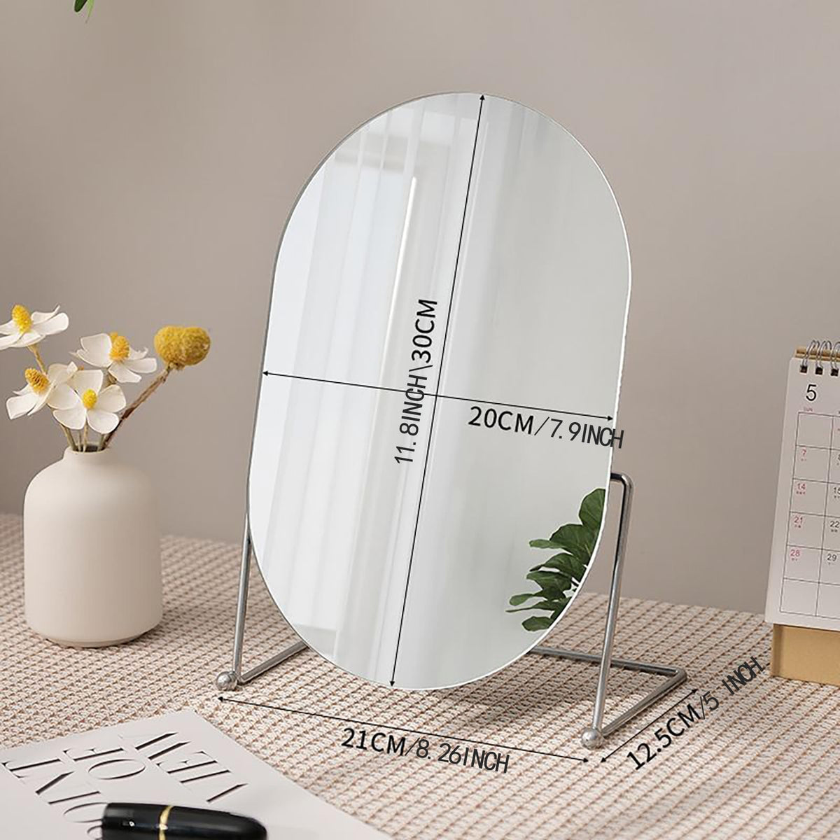 Vanity Desk Table Mirror with Stand Makeup Mirrors for Desk - GREATCICI Official Imagery - 3