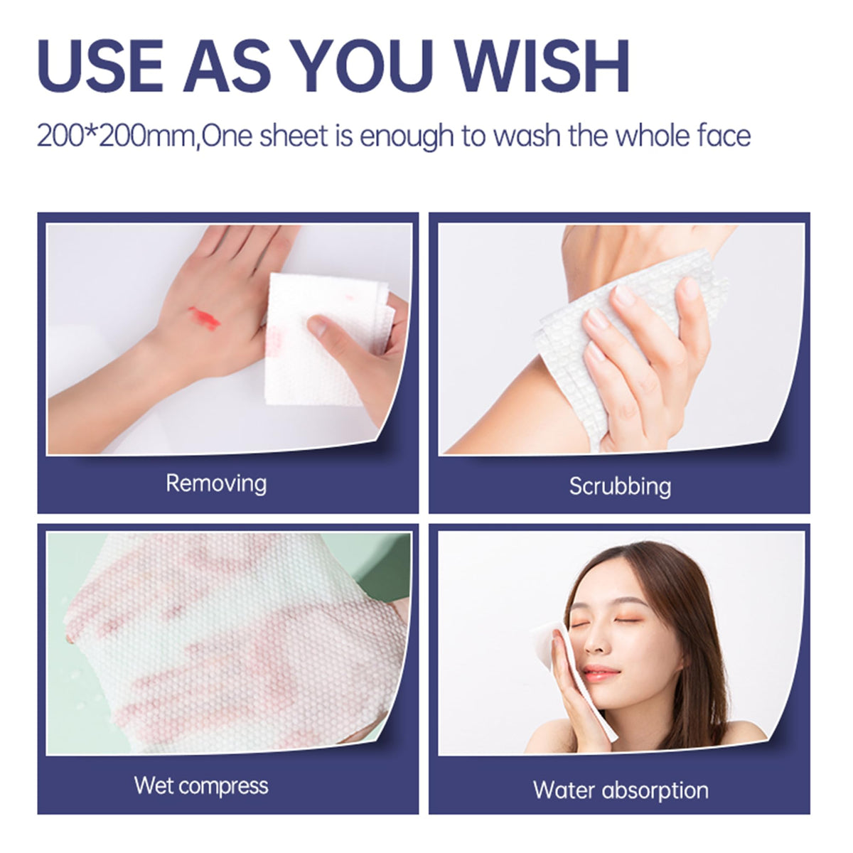 100 Count Face Towels Disposable Clean Towels - ZPCO Official Imagery - 6