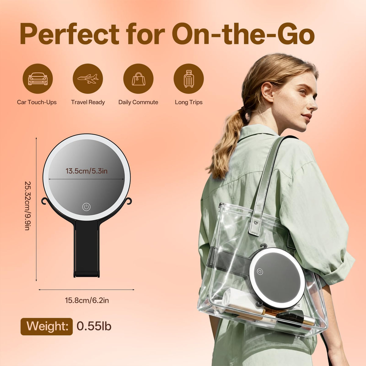 Travel Magnifying Makeup Mirror with Lights Double Sided 30X - CC Mirrors Official Imagery - 3