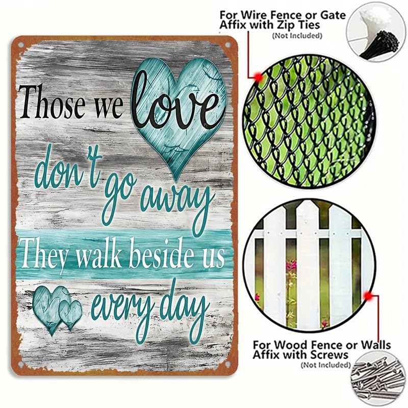 Vintage Those We Love Quote Metal Sign 8x12 Inch Aluminum Retro - Product Imagery