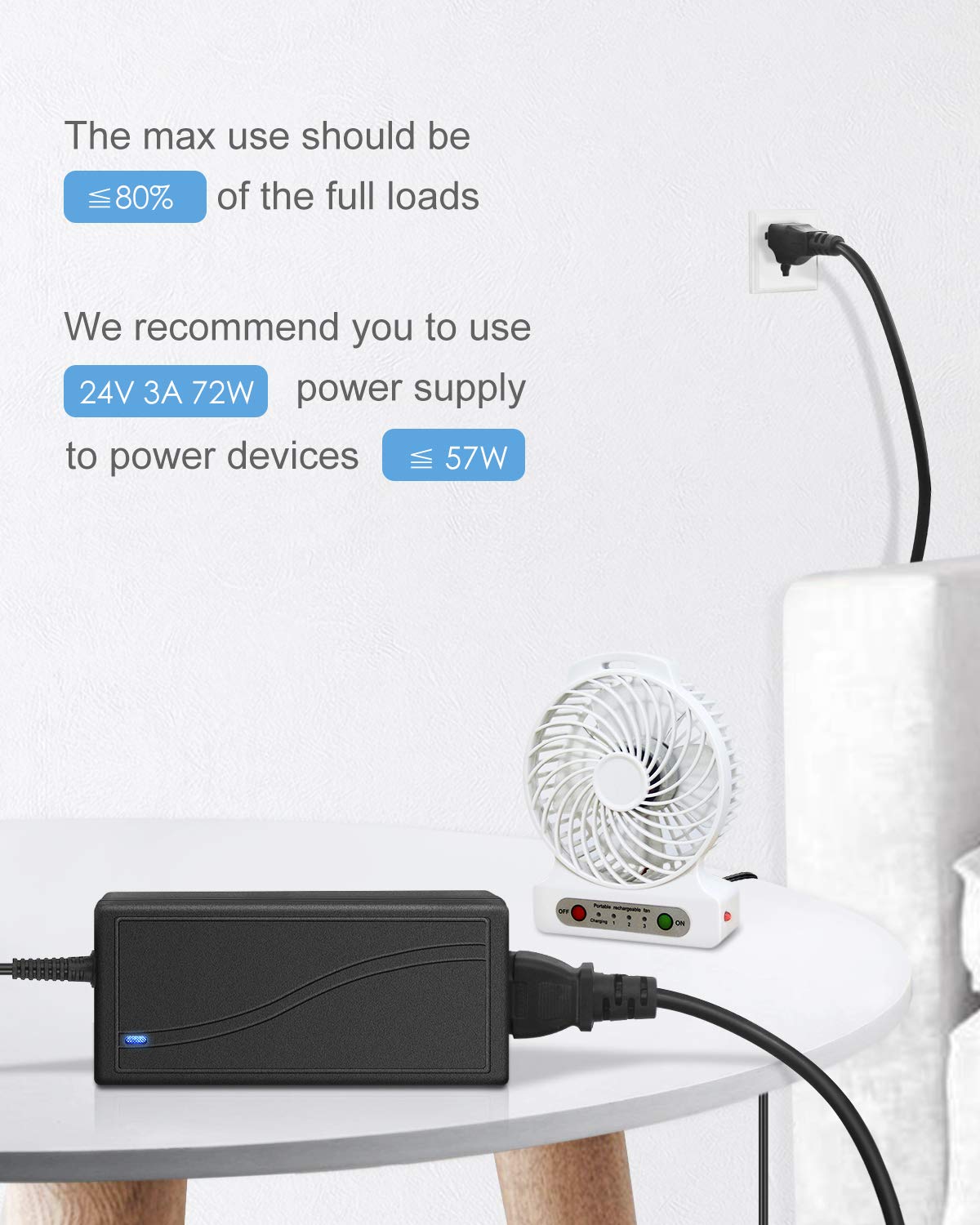 ALITOVE 24V 3A 72W AC to DC Adapter Power Supply Converter AC 100 - ALITOVE Official Product View 7