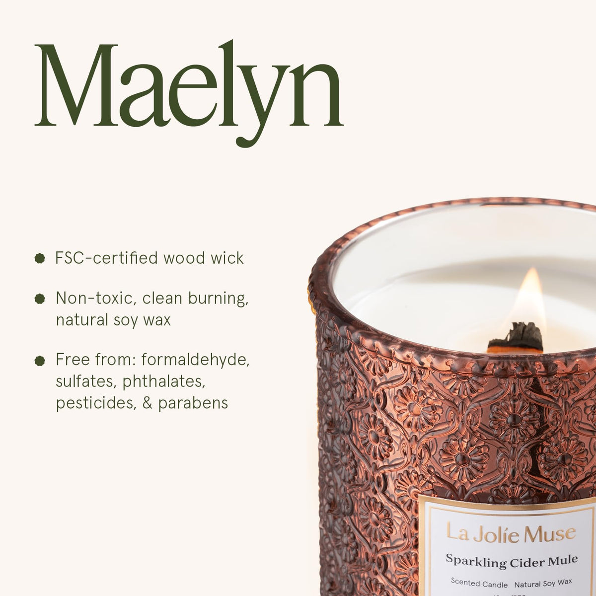 LA JOLIE MUSE Sparkling Cider Mule Scented Candles for Home - LA JOLIE MUSE Official Imagery - 7