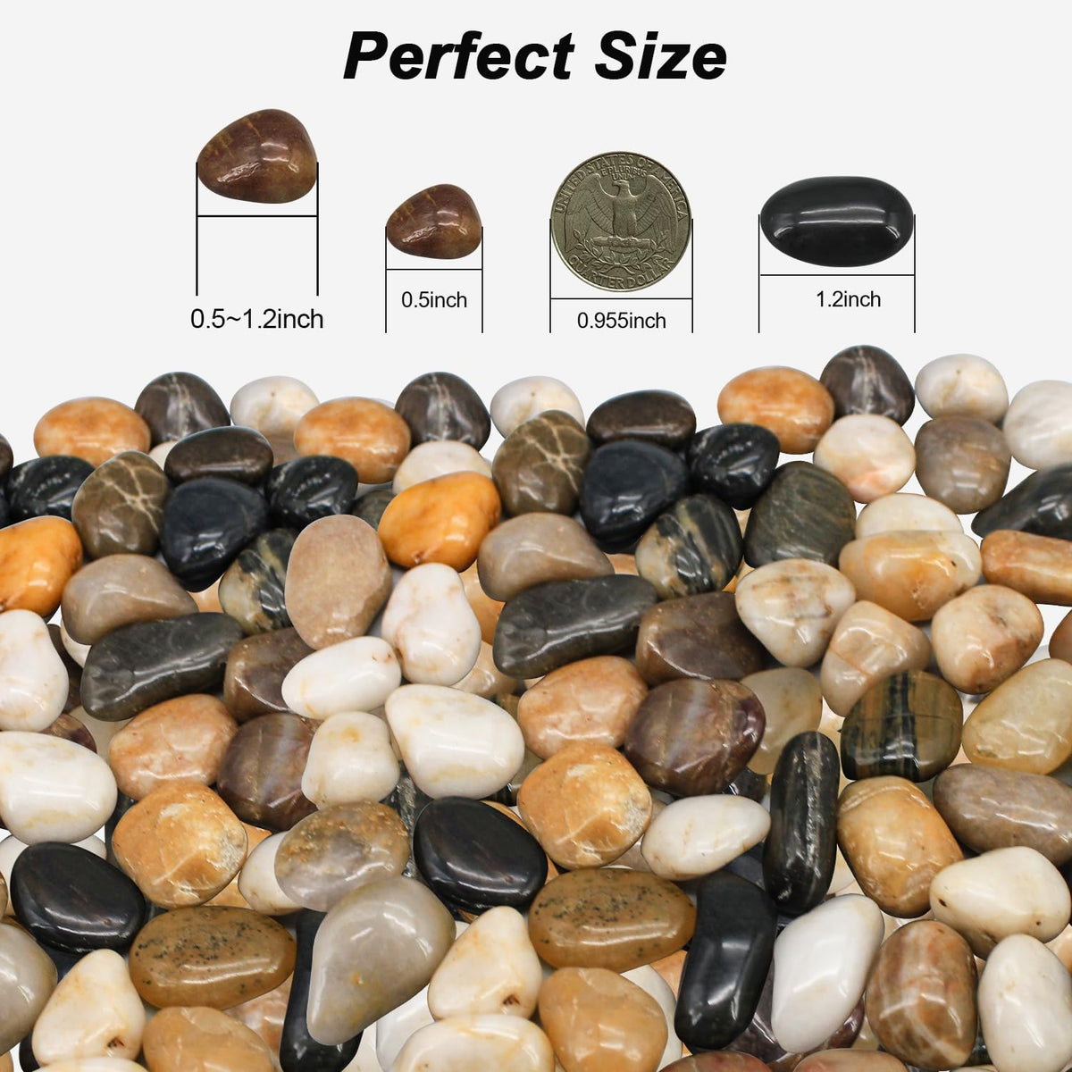 Fish Tank Rocks Virekm River Rocks Decorative Ornamental - Virekm Official Imagery - 3