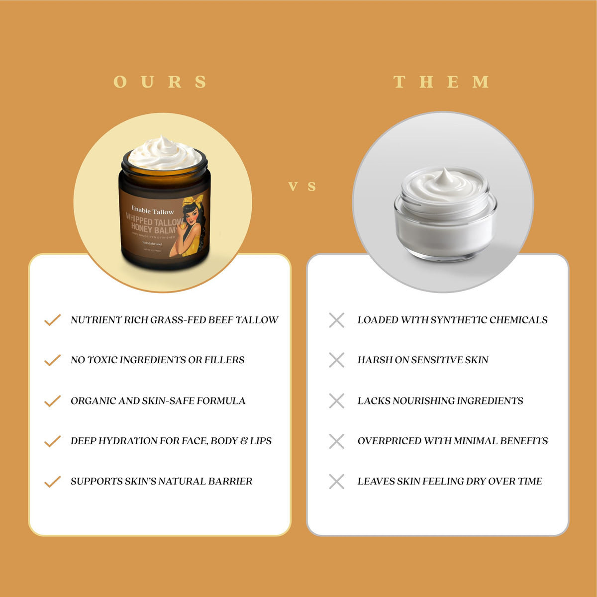 Face Body Cream Whipped Beef Tallow Manuka Honey Balm for - Enable Tallow Official Imagery - 5