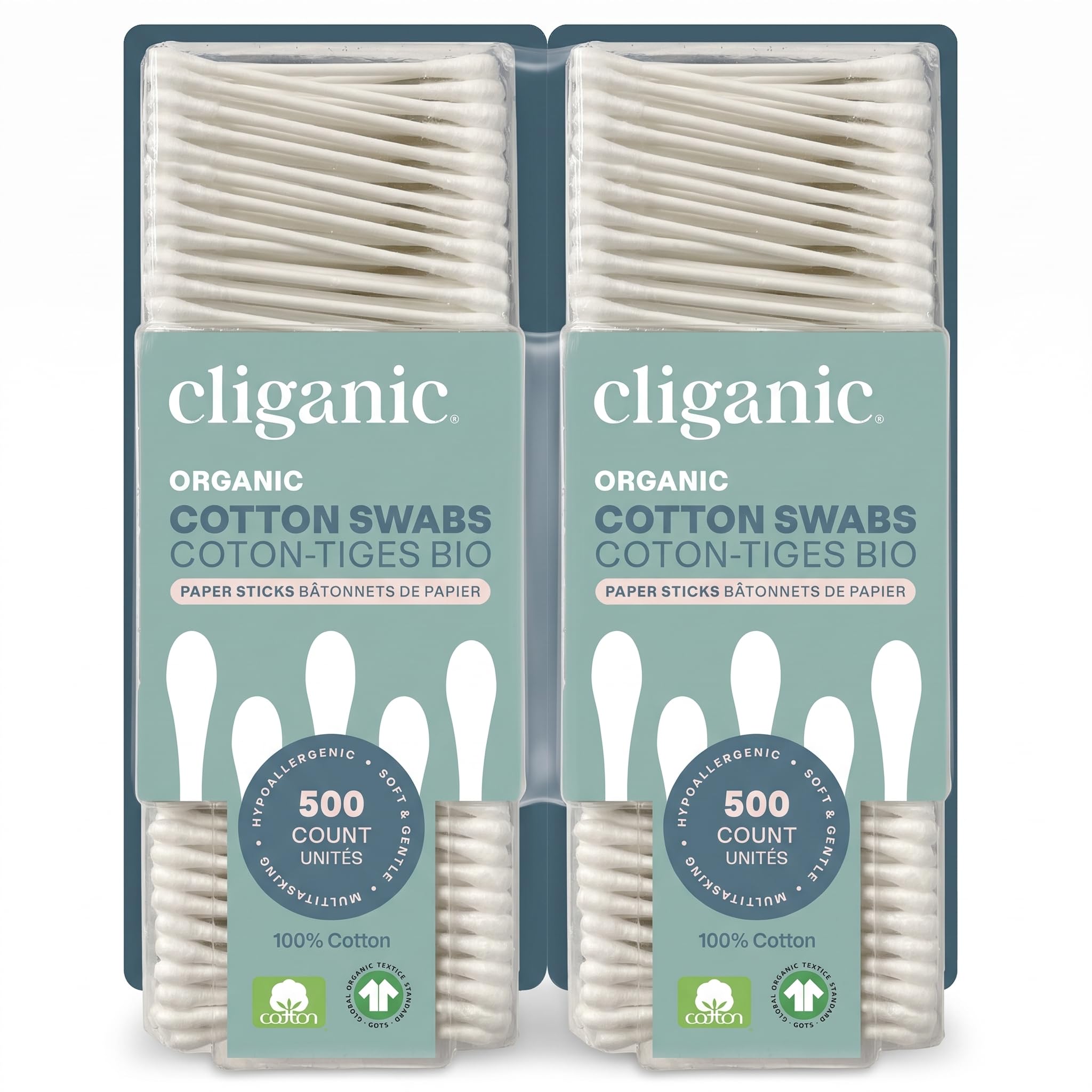 Cliganic Organic Cotton Swabs 1500 Count - Cliganic Official Product Imagery - 6