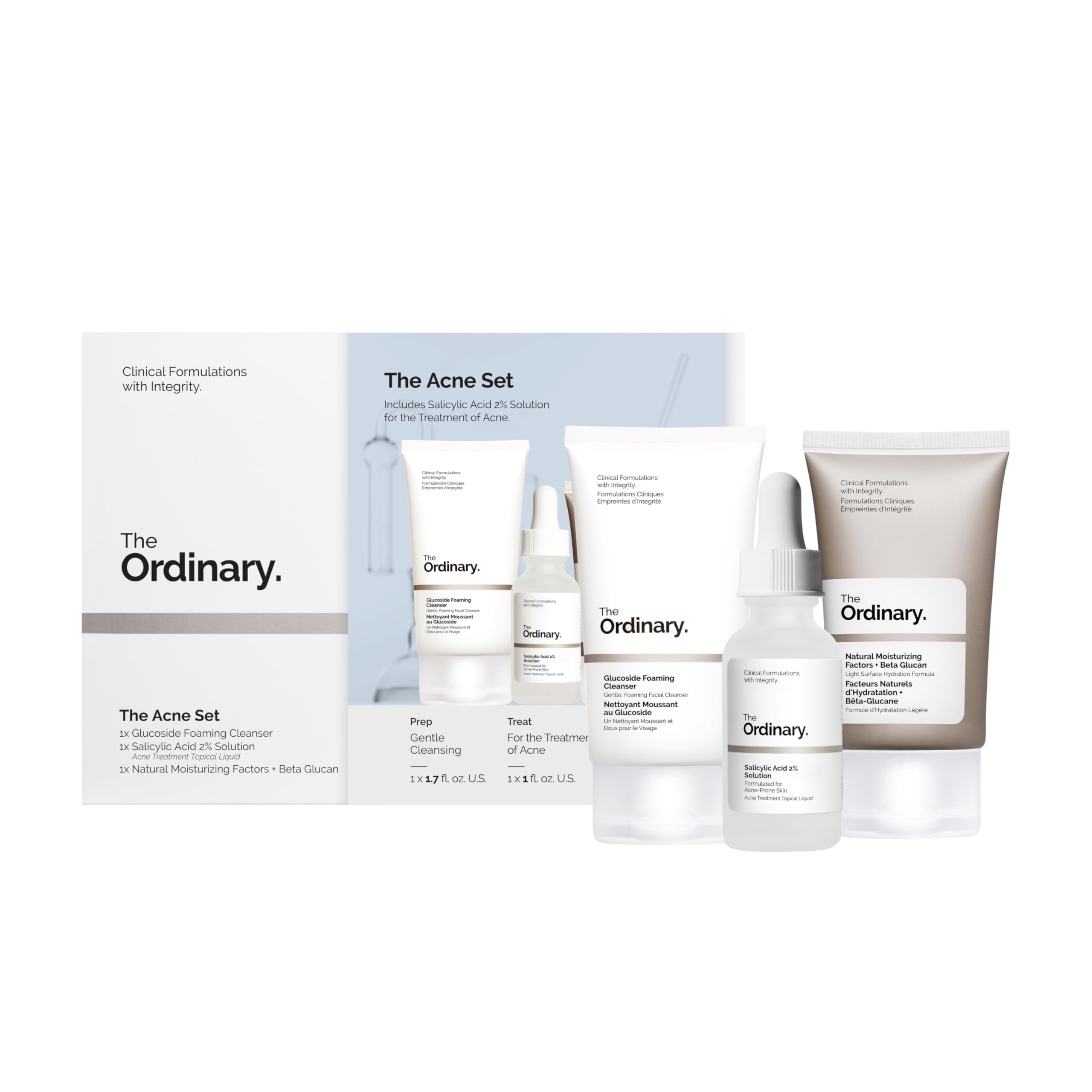 The Ordinary The Acne Set, 3-Step Skin Regimen with Glucoside Foaming Cleanser, Salicylic Acid 2% Solution, and Natural Moisturizing Factors + Beta Glucan | Skin Care Set - Elefair Tech Official Product View 2