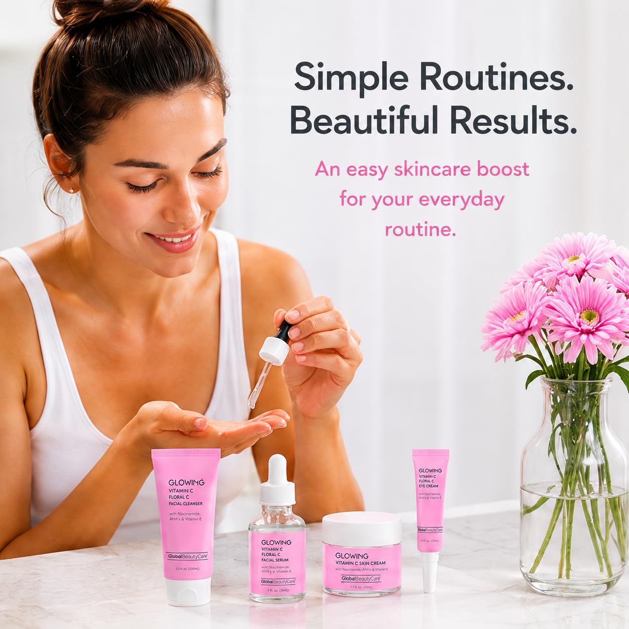 Global Beauty Care Glowing Vitamin C Skin Care Routine Bundle Kit - Global Beauty Care
