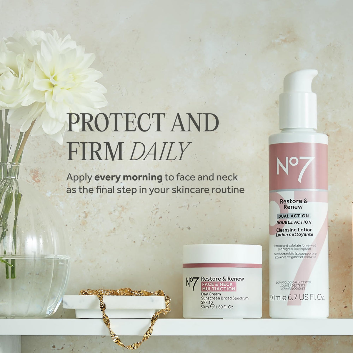 No7 Restore Renew Multi Action Face Neck Cream - No7 Official Imagery - 6
