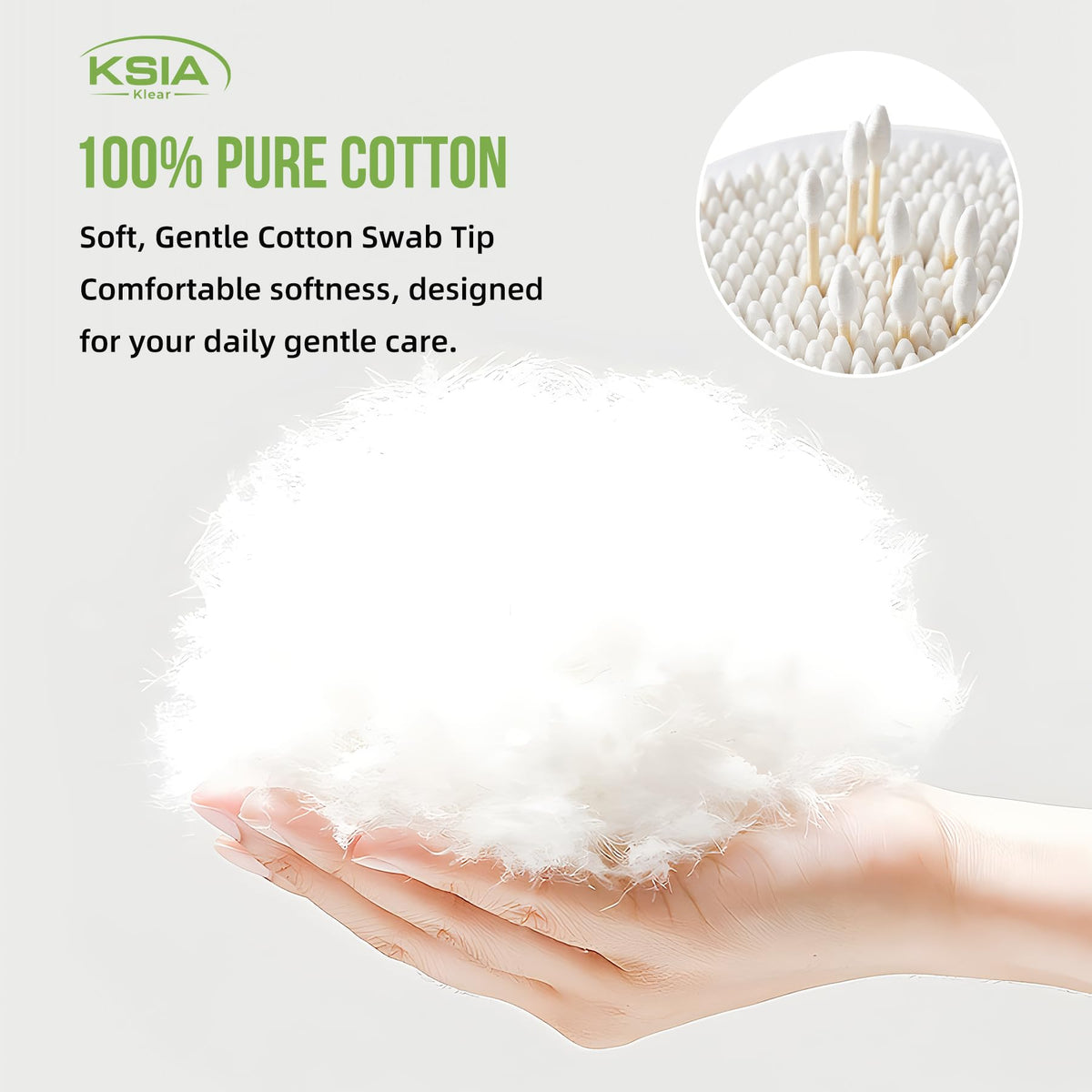 KSIA Klear Cotton Swabs 1000 Count Double Tipped Cotton Buds - KSIA Official Product Imagery - 7