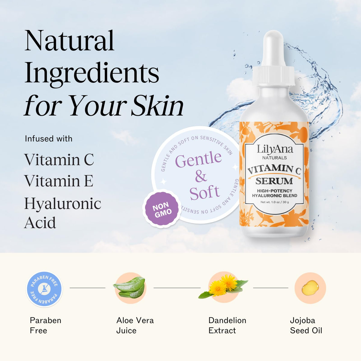 LilyAna Naturals Vitamin C Face Serum with Hyaluronic Acid 2 - LilyAna Naturals Official Imagery - 4