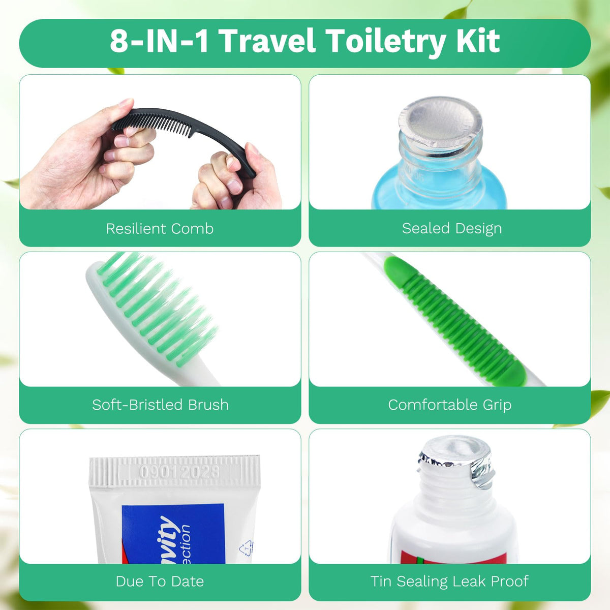 30 Set Personal Hygiene Kit Bulk 8 in 1 Travel Toothbrush - HAIFOTRVA Official Imagery - 7