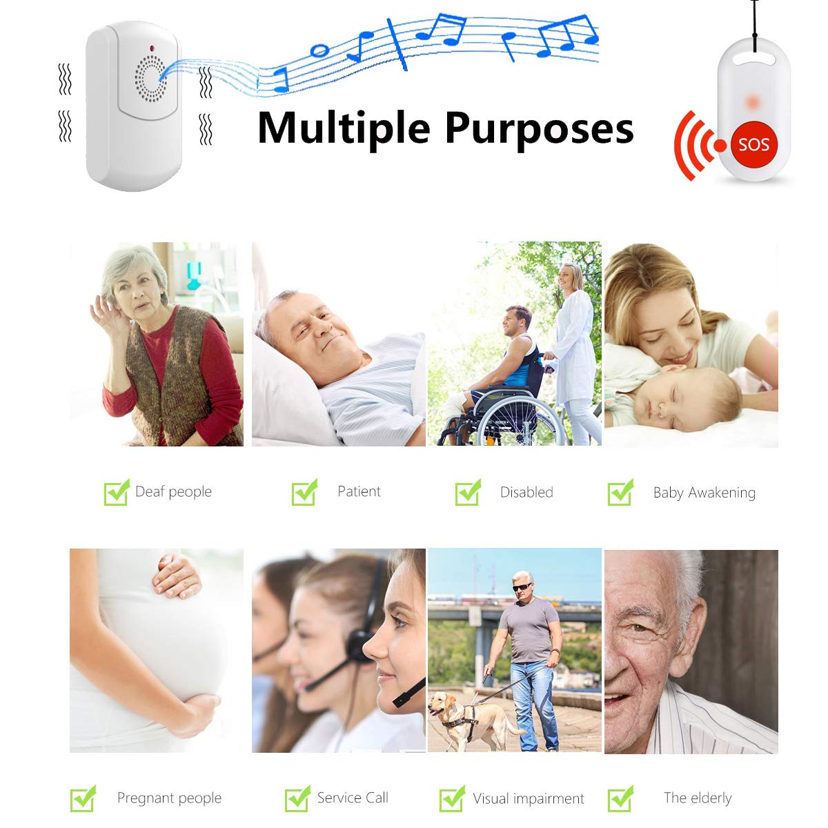 Caregiver Pager Wireless Call Button System Personal Alert - EverNary Official Imagery - 6