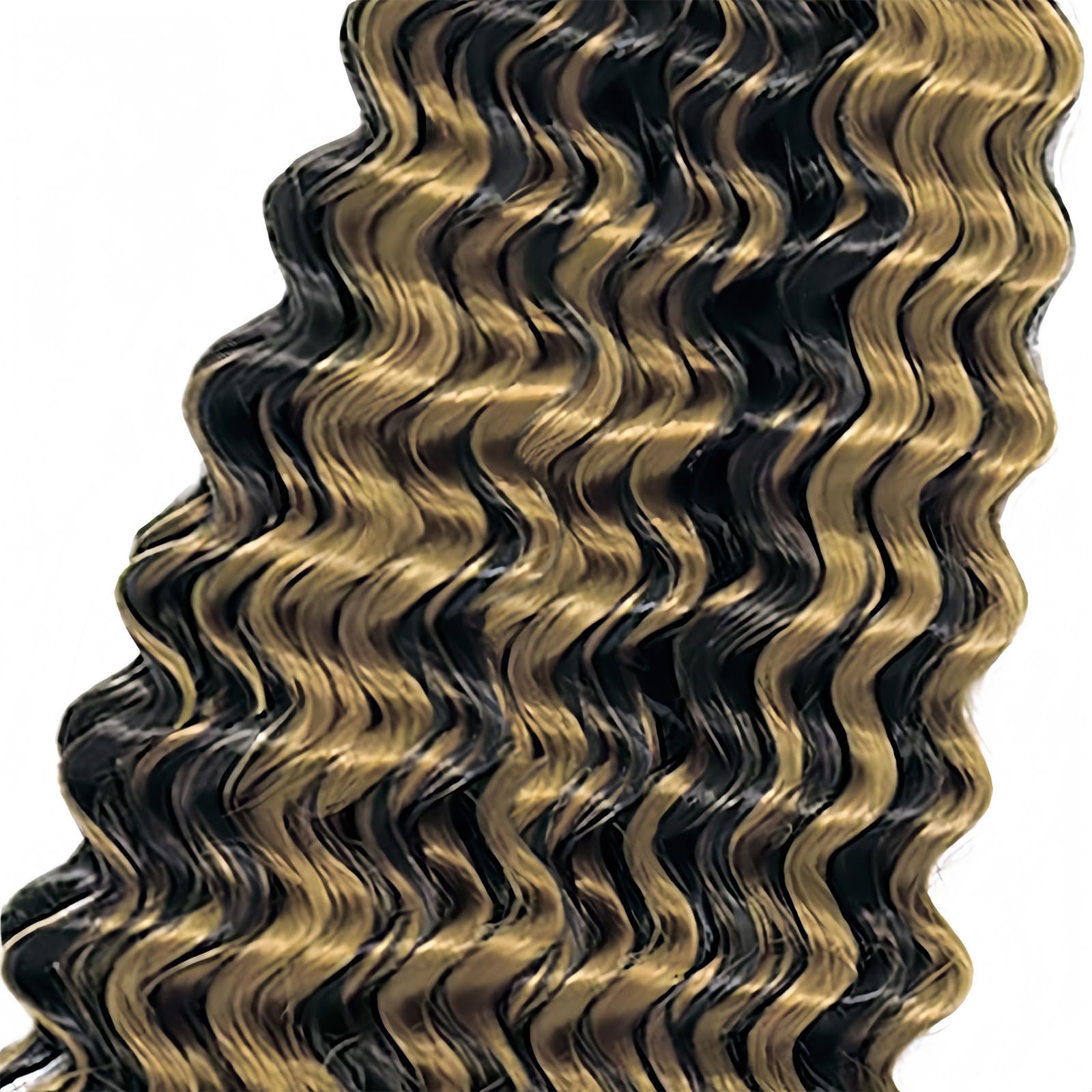 DDFAH Honey Blonde Deep Wave Human Braiding Hair extension, 32 inches, natural deep wave texture, ideal for braiding styles.