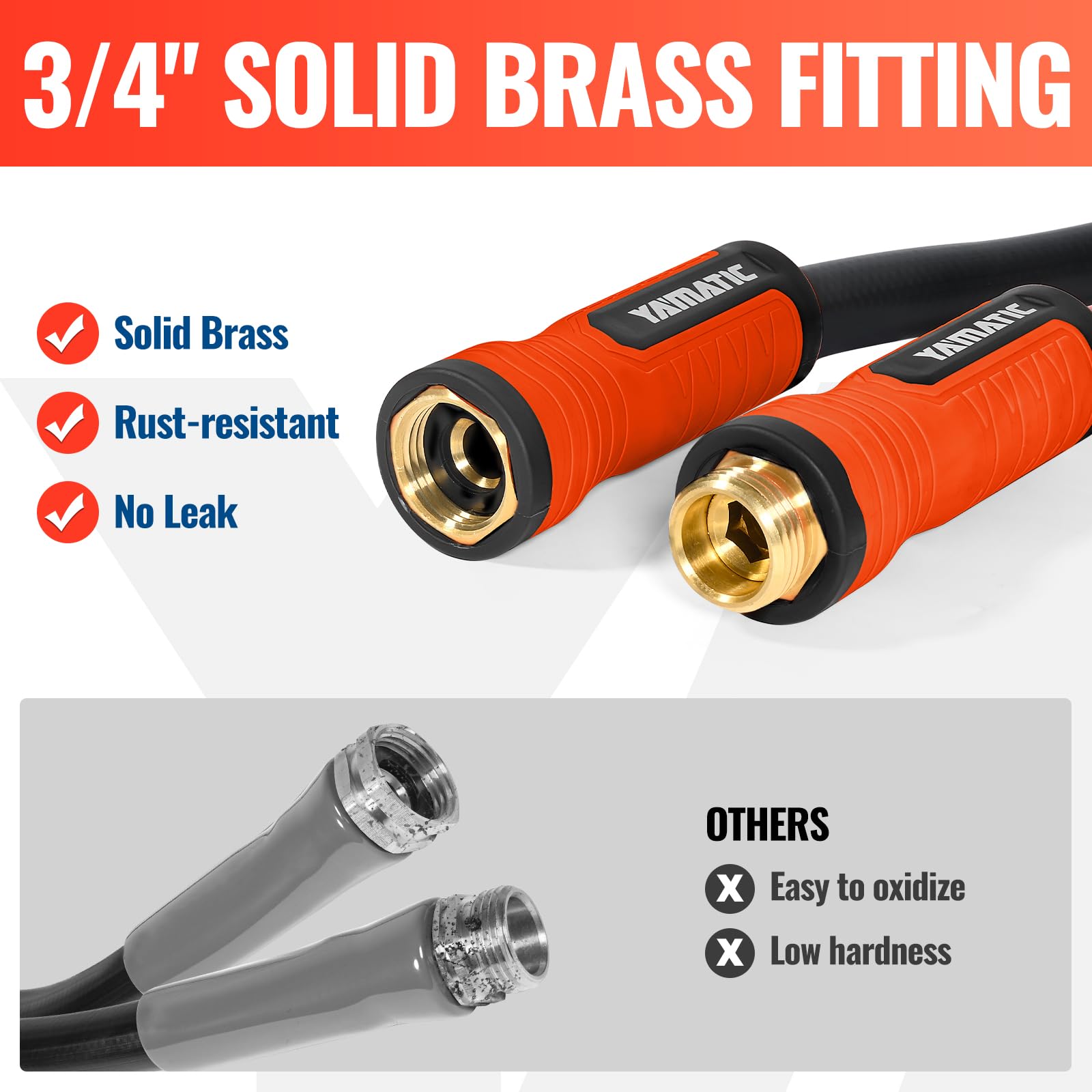 YAMATIC 100FT Garden Hose 5/8in I.D. with 10 Function Water Hose - YAMATIC Official Product View 4