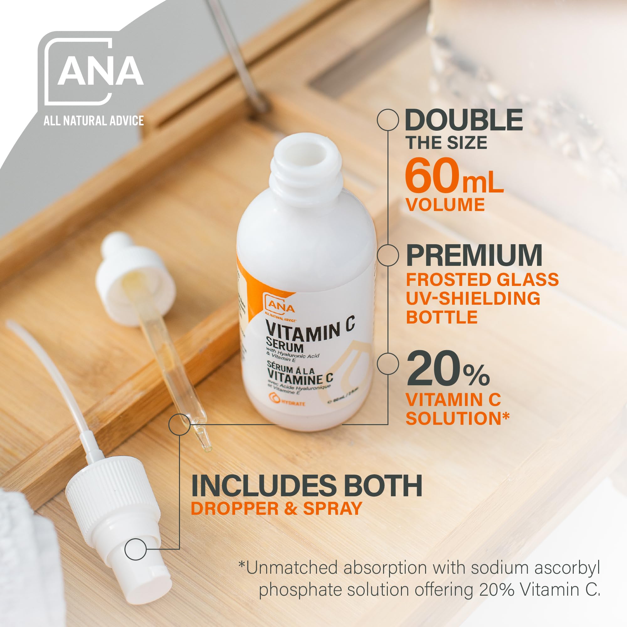 All Natural Advice Vitamin C Serum - 20% Vitamin C Face Serum Solution with - All Natural Advice Official Product View 3