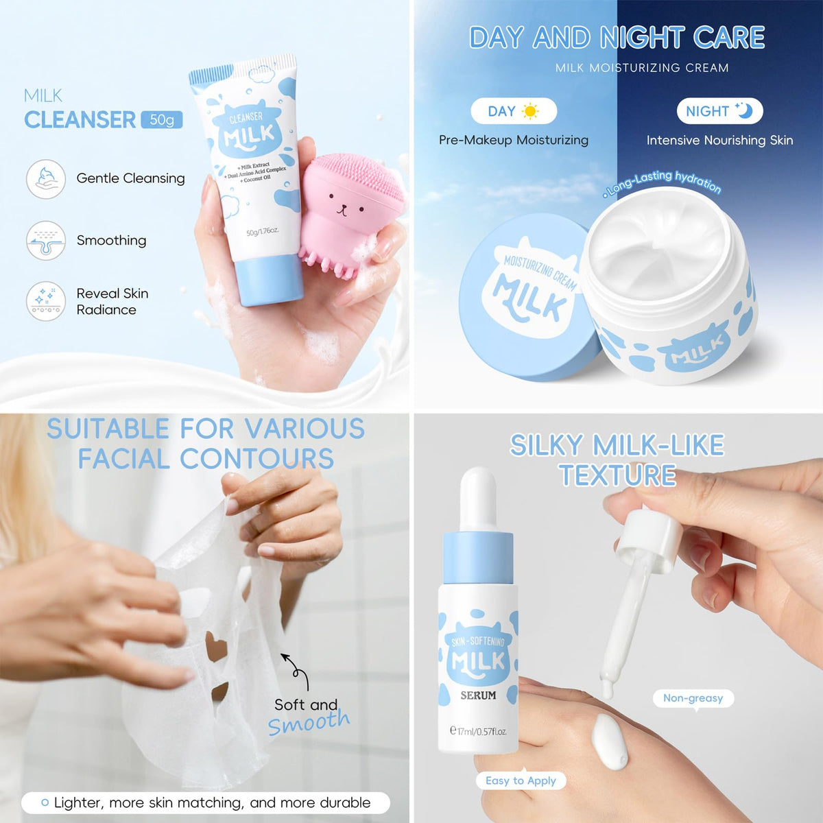 Milk Skin Care Set for Kids Teen Girls 12 IN 1 Moisturizing - Deepmind Official Imagery - 5
