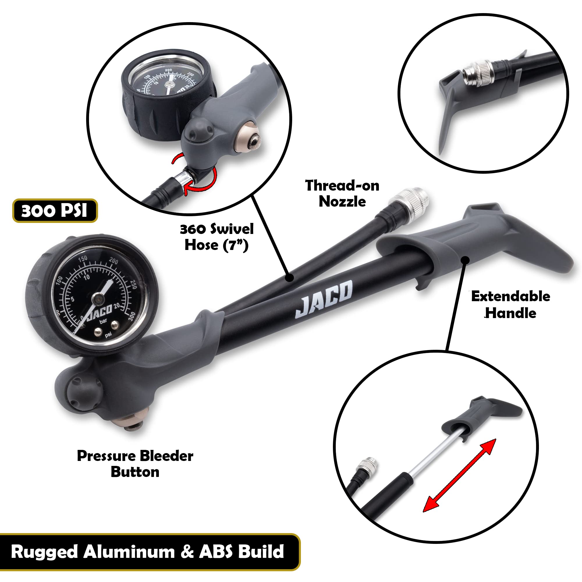 JACO Superior Products JACO ShockPro MTB Shock Pump - High Pressure Mo - View 3
