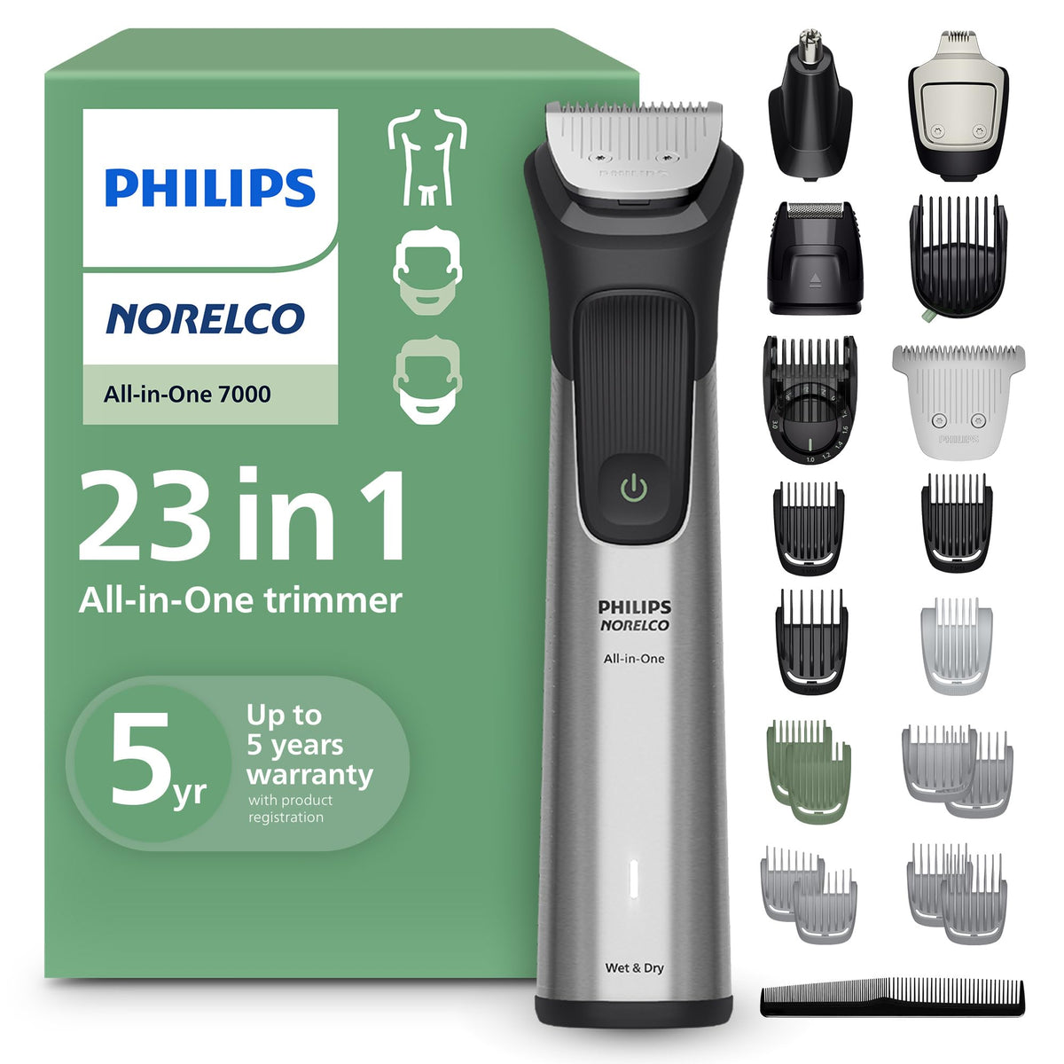 Norelco Philips All in One 7000 23 in 1 Trimmer Face Hair - Norelco Official Imagery - 1