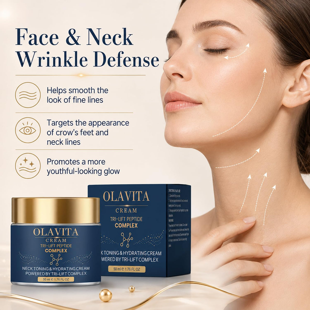 Olavita Tri Lift Peptide Complex Cream Anti Aging Face - Snatched Cream Official Imagery - 5