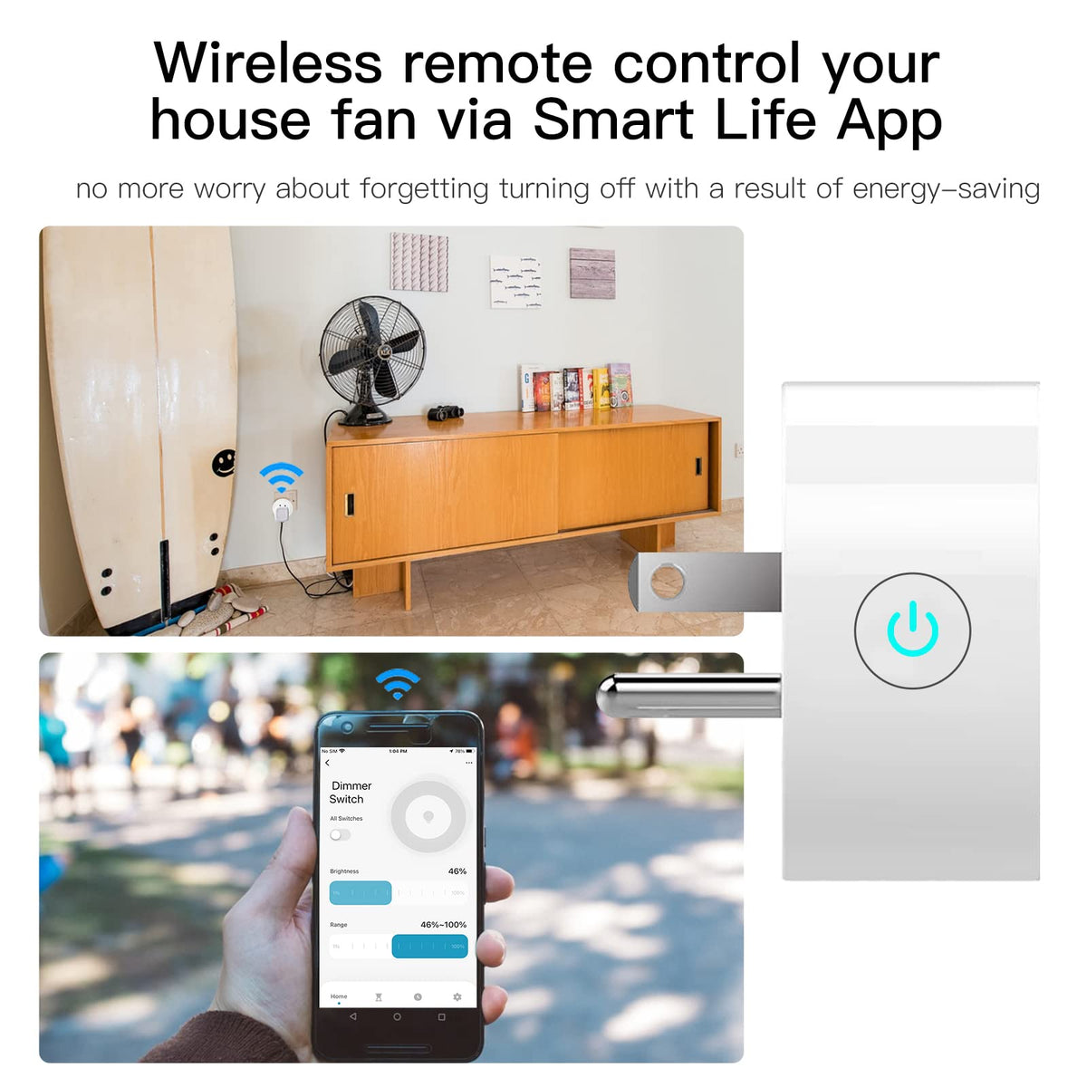 MoesGo Smart Dimmer Plug WiFi Plug in Dimmer for Lamps White - MoesGo Official Imagery - 6