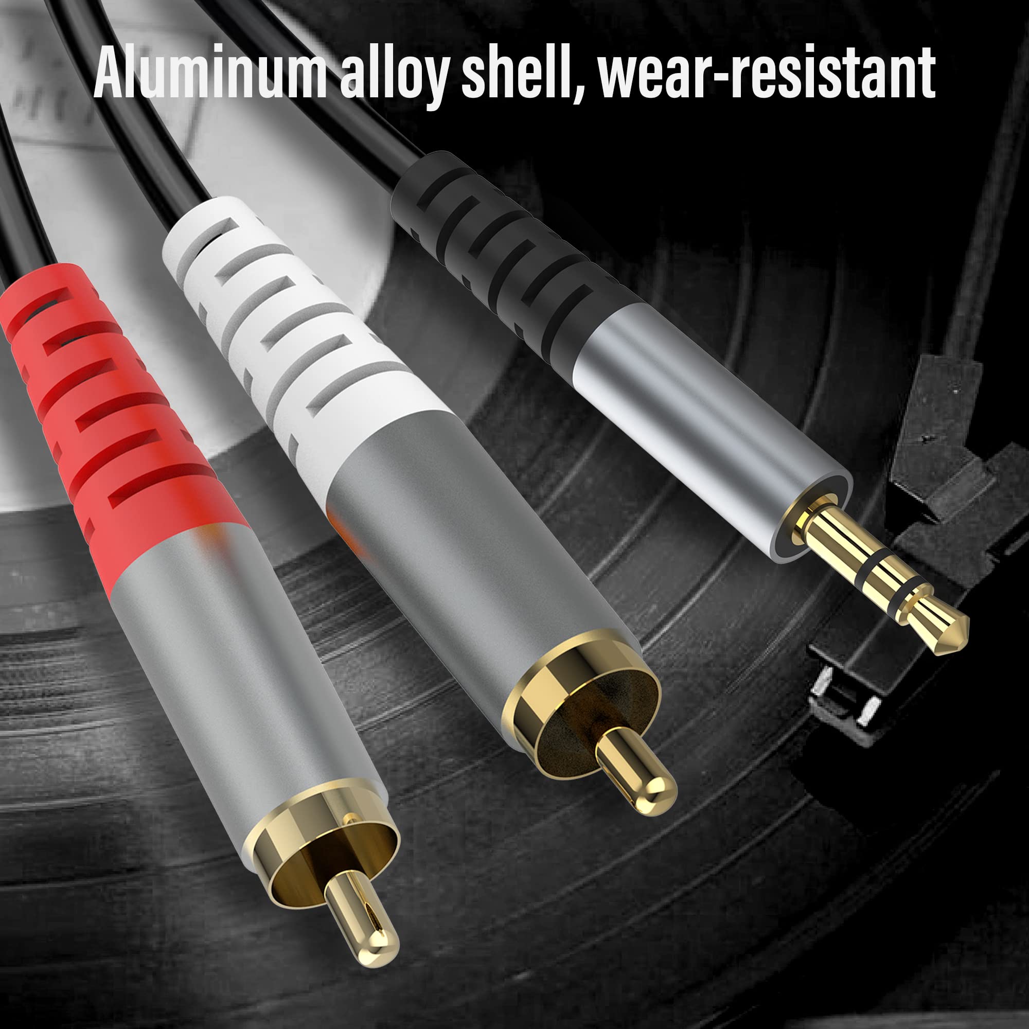 HIEbee RCA to 3.5mm AUX Cable,   3.5mm 1/8 to RCA 2-Male Headphon by HIEbee - Angle View 5
