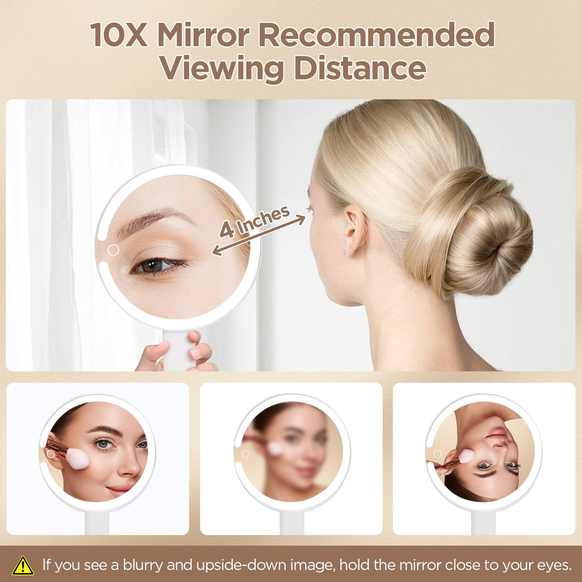 Travel Makeup Mirror with Lights 10X 1X Rechargeable - SANYCASA Official Imagery - 7