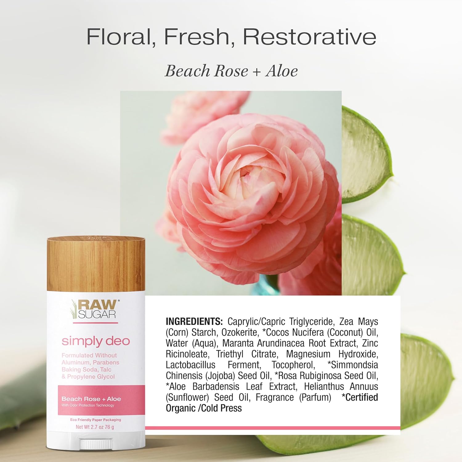 RAW SUGAR aluminum-free deodorant stick bundle with three natural deodorants for whole body freshness and odor protection.