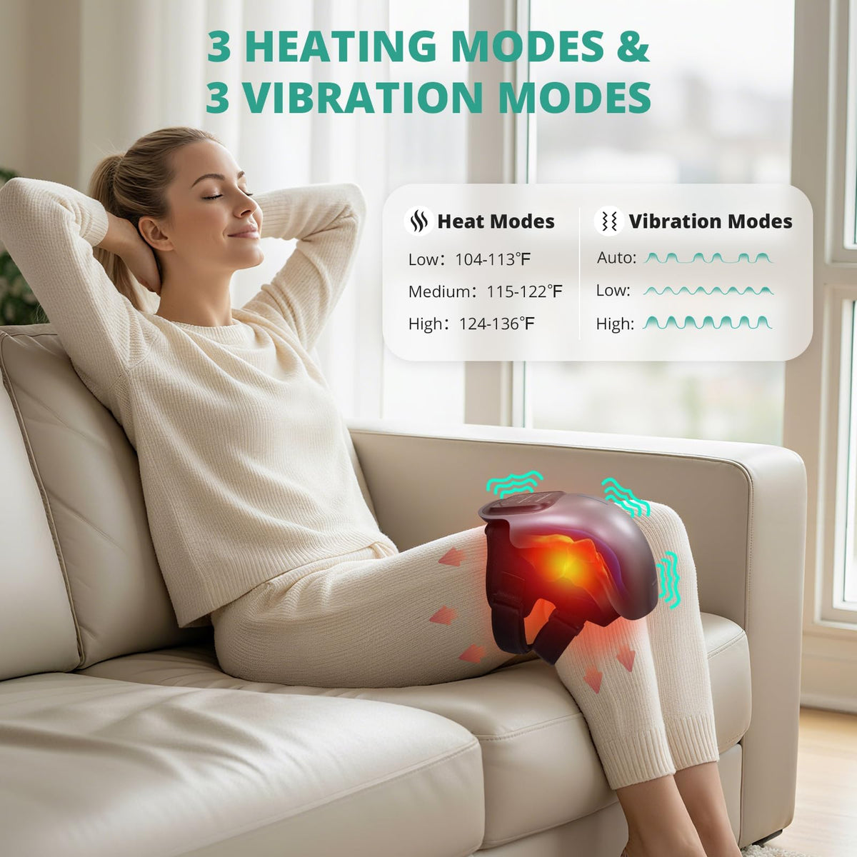 Medcursor Knee Massager with Heat Cordless Heated Knee - Medcursor Official Imagery - 3