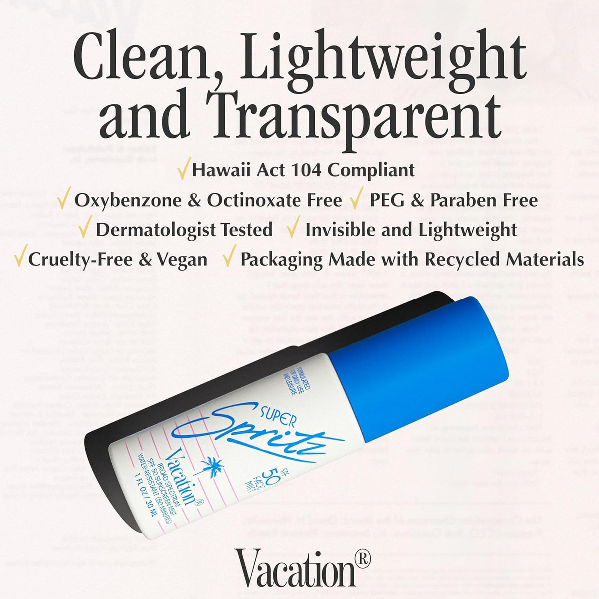 Vacation Mini Super Spritz SPF 50 Face Sunscreen Spray Pack - VACATION Official Imagery - 6