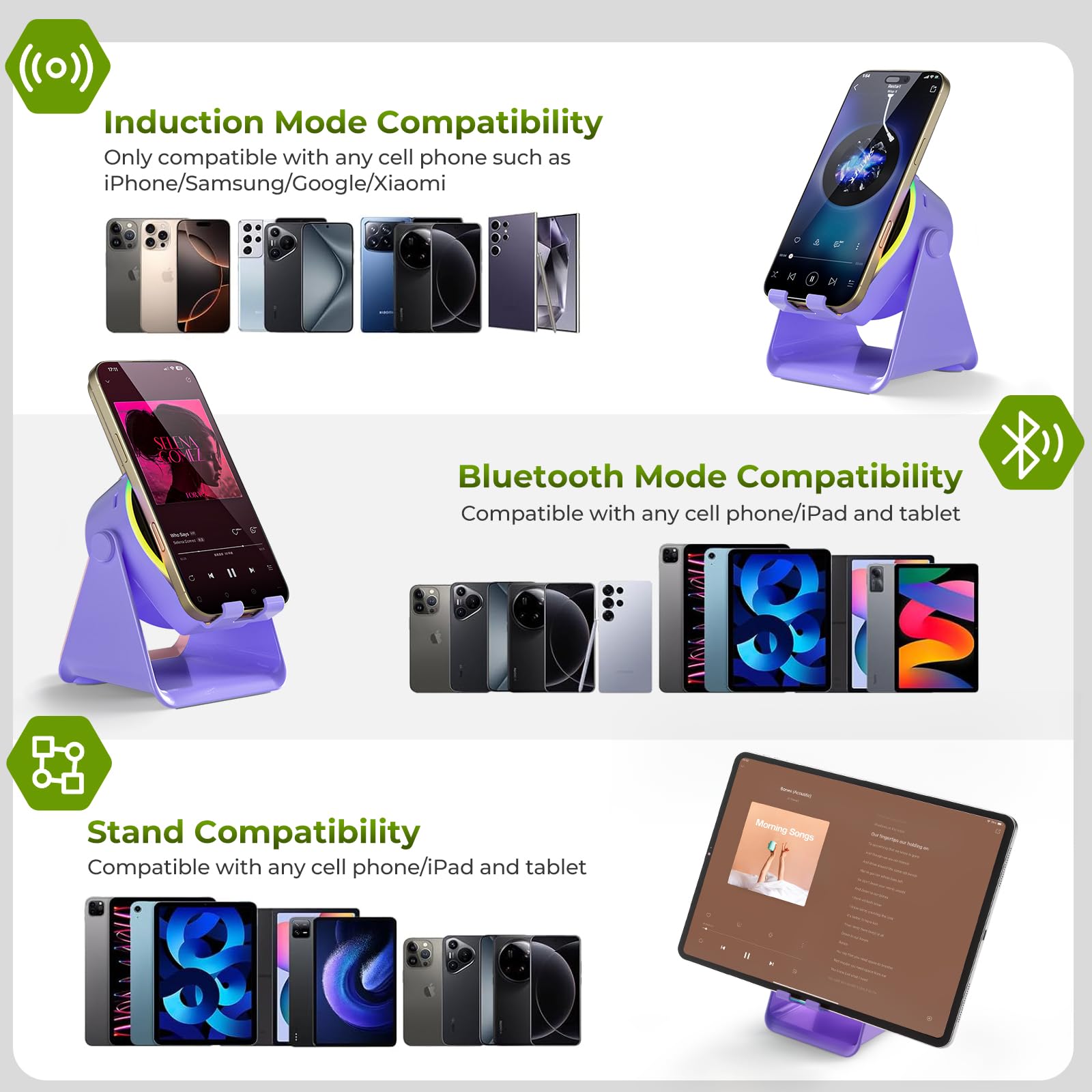 Dohelly Wireless Induction Speaker,Bluetooth Speaker with Phone S - Dohelly Official Product View 4