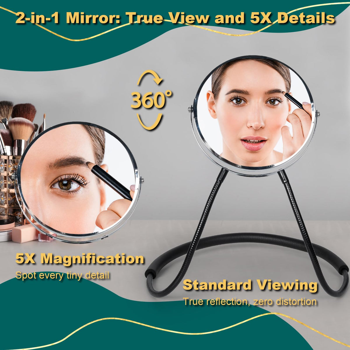 Double Sided Mirror to See Back of Head 360 Hair Cutting - BESZONE Official Imagery - 3