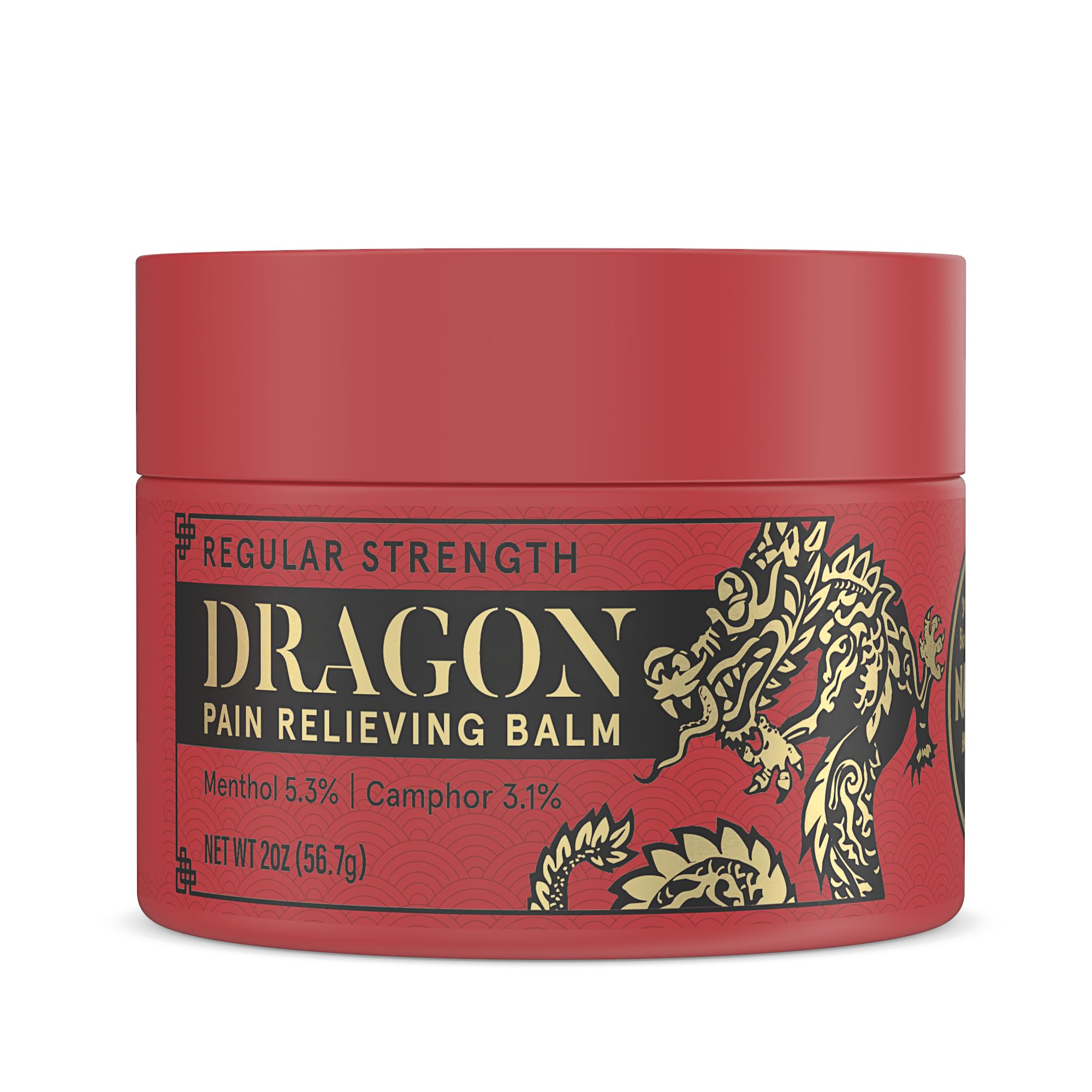 Americanna Wellness Dragon Balm 2oz skin moisturizer in a red jar, featuring natural ingredients for soothing skin care.