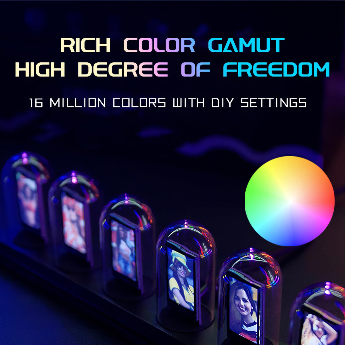 Nixie Tube Clock Glow Tube Clock IPS Color Screen Digital - Vastarry Official Imagery - 6