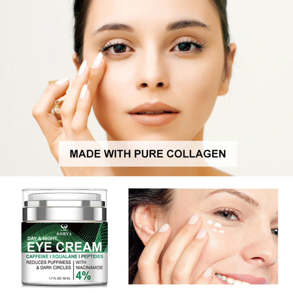 SORYA Caffeine Eye Cream for Dark Circles Puffiness Anti - SORYA Official Imagery - 4