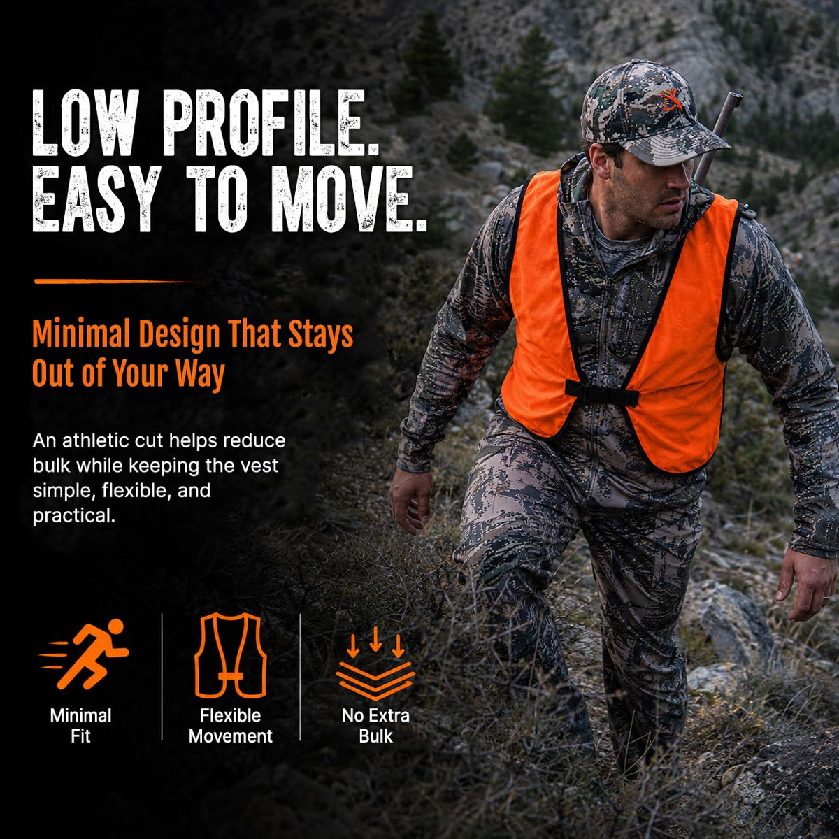 Lightweight Mesh Blaze Orange Hunting Safety Vest - Orange Aglow Official Imagery - 6