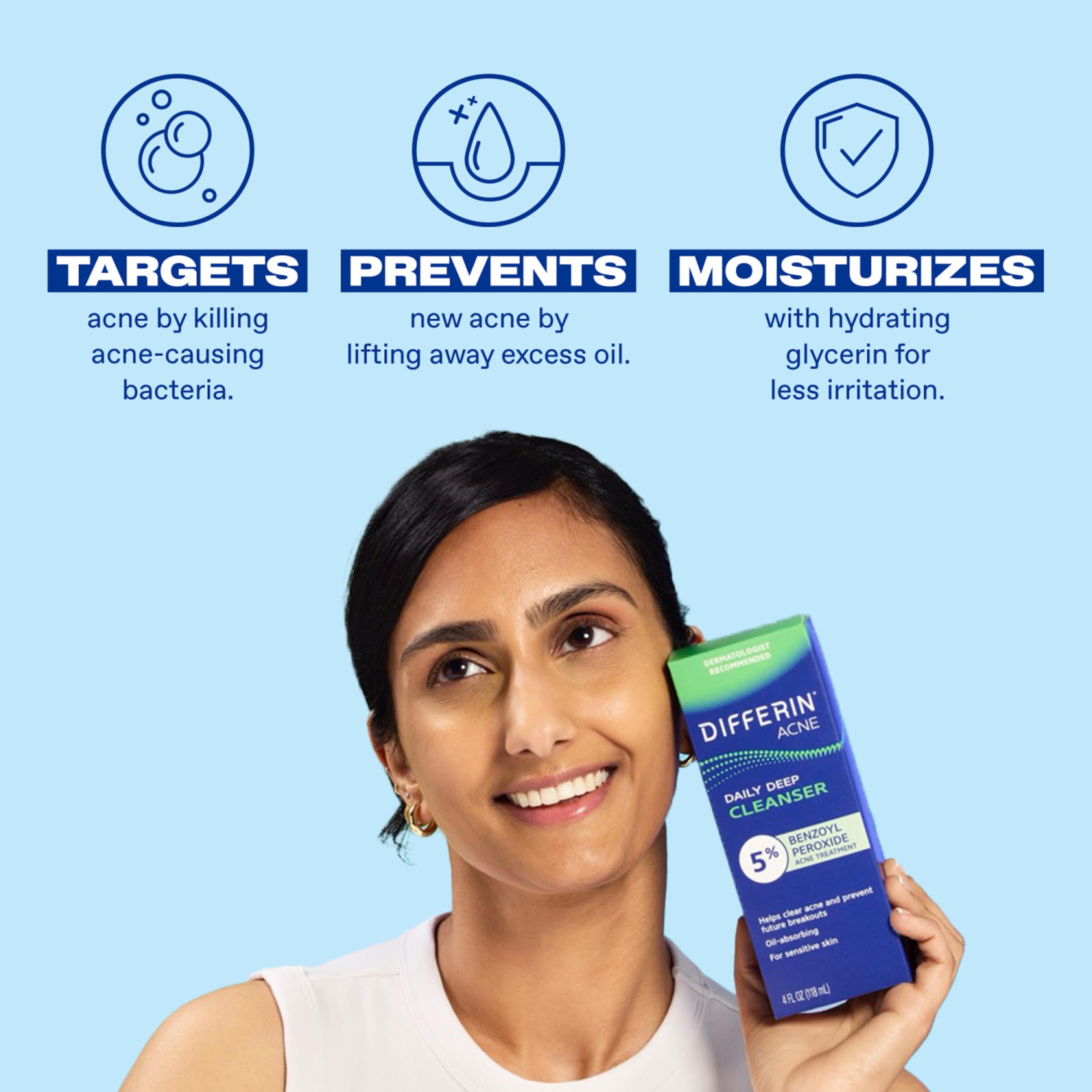 Differin Acne Face Wash, 5% Benzoyl Peroxide Daily Cleanser - Differin Official Product View 9