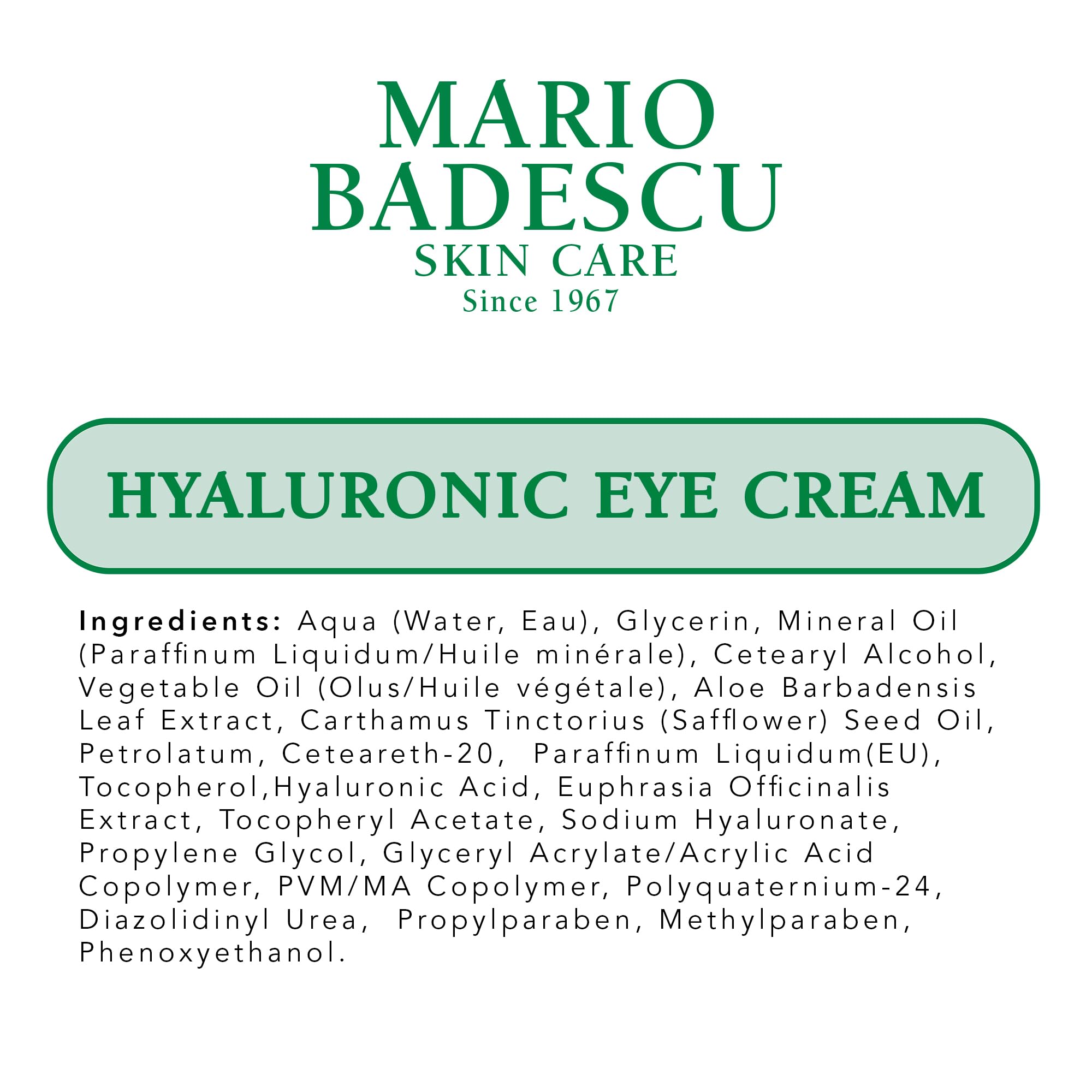 Mario Badescu Eye Cream for Dark Circles and Puffiness – Hyaluronic, Caffeine or Glycolic – Hydrating, Firming and Anti Aging Overnight Under Eye Care Treatment for Fine Lines and Wrinkles - Elefair Tech Official Product View 7