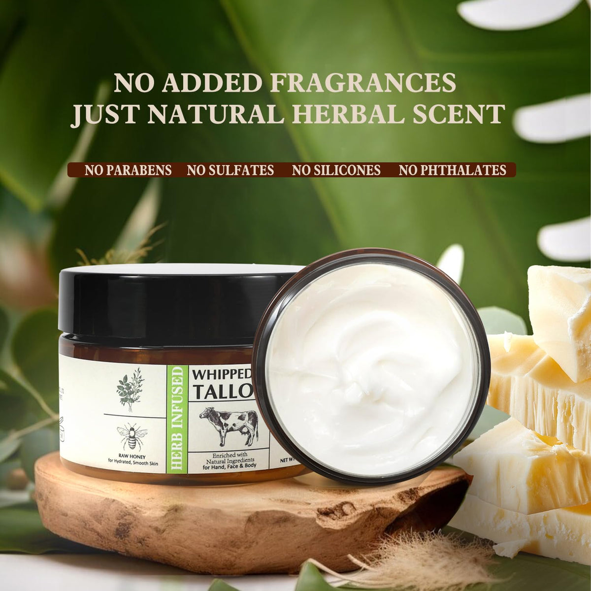 Grass Fed Beef Tallow for Skin Unsalted Body Butter with Raw - Bff Beauty Garden Official Imagery - 7