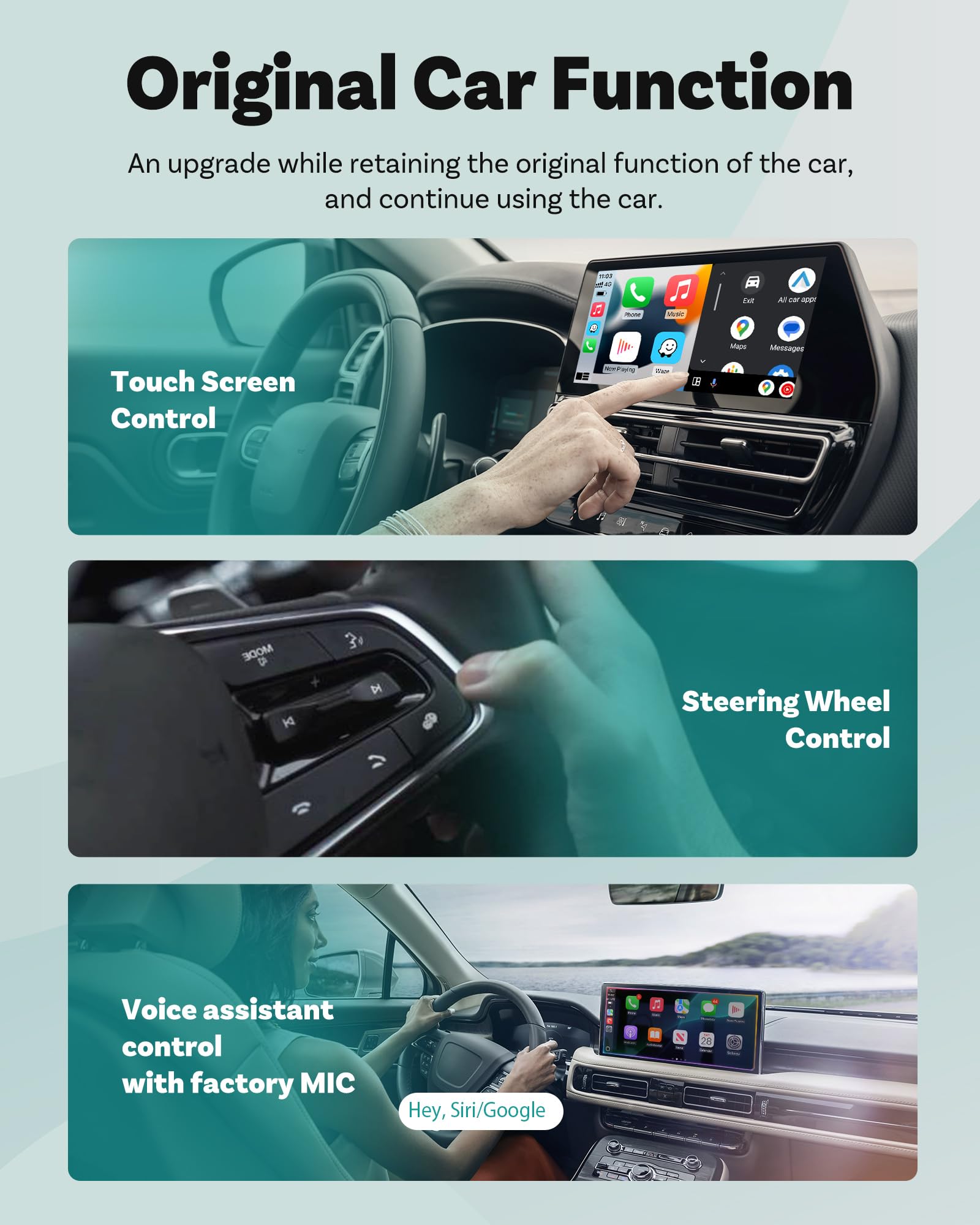 OTTOCAST Mini Pot 2-in-1 Wireless CarPlay/Android Auto Adapter 20 by OTTOCAST - Angle View 8