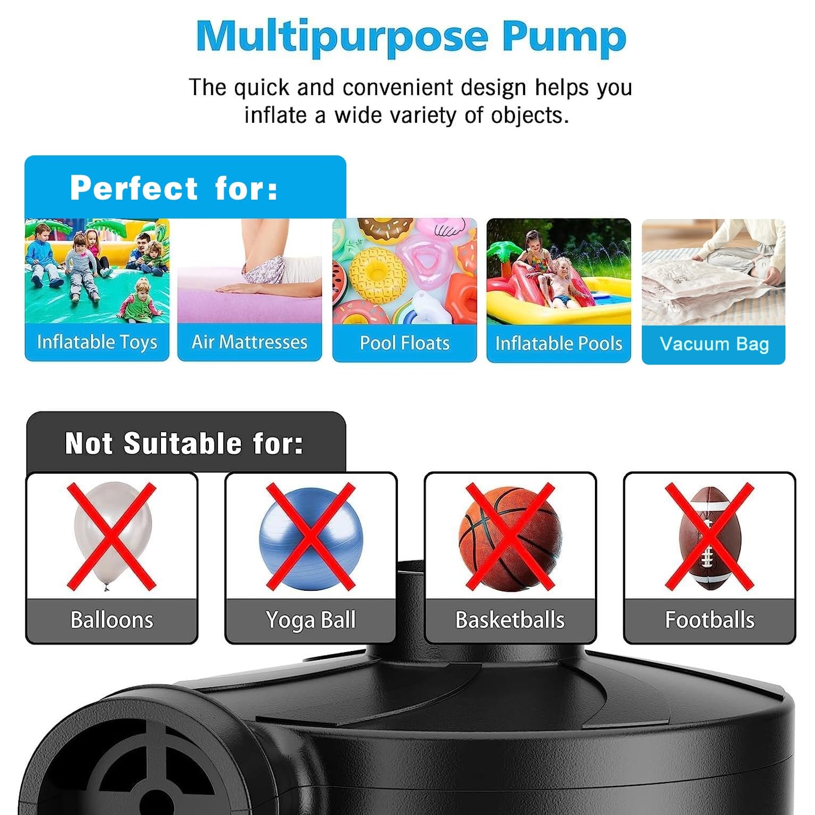 Motorenbau Electric Air Pump for Inflatables,Portable Quick-Fill Air P - View 2